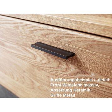 expendio Highboard Gernot 7, Wildeiche massiv, 143x135x38 cm