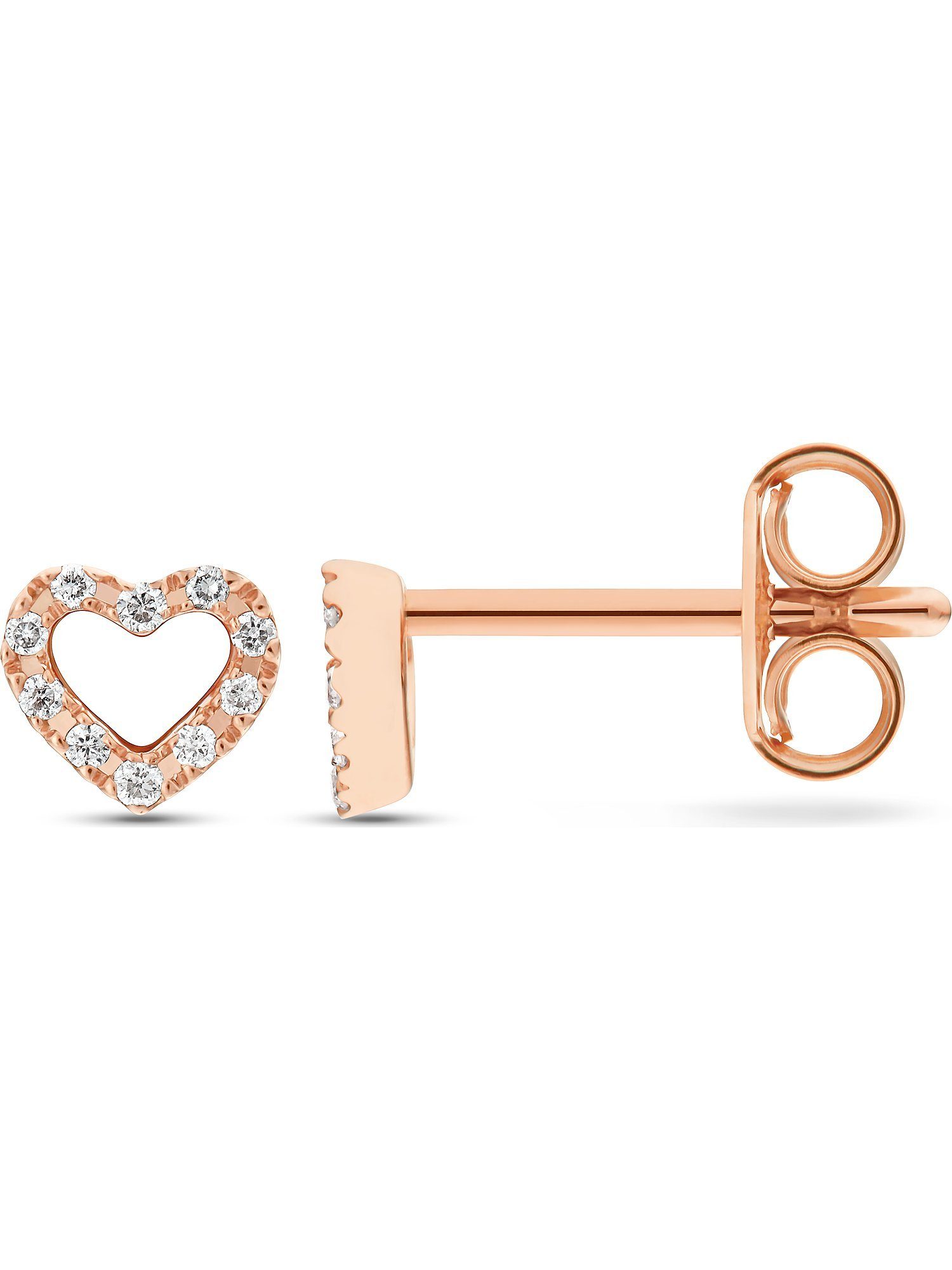 CHRIST Paar Ohrstecker CHRIST Damen-Ohrstecker 375er Roségold 20 Diamant