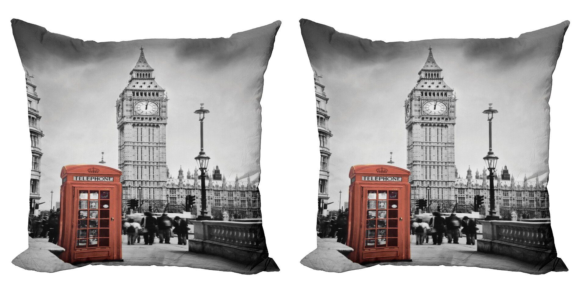 Kissenbezüge Modern Accent Doppelseitiger Digitaldruck, Abakuhaus (2 Stück), London Telefonzelle Big Ben