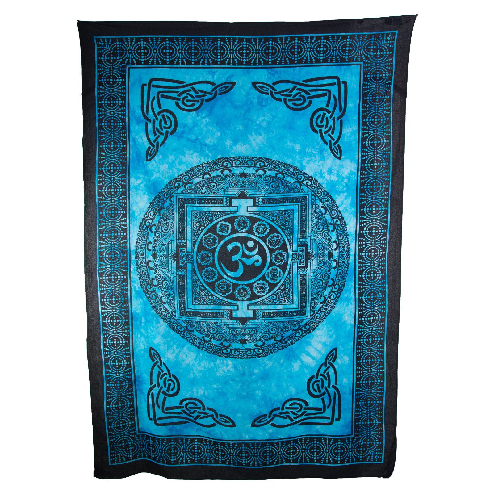 KUNST UND MAGIE Wandteppich Wandbehang OM Mantra Knoten verschiedene Farben ca. 200 x 135 cm