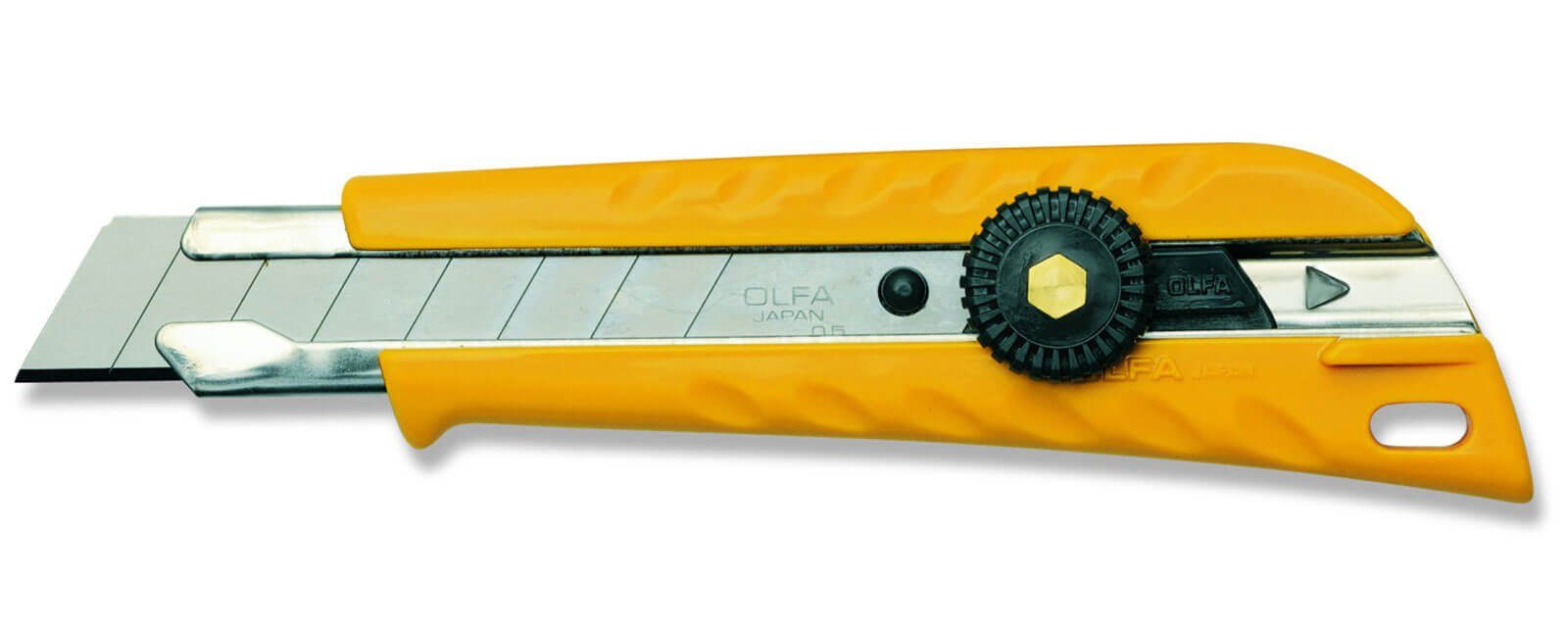 Olfa Cutter OLFA Industrie-Cuttermesser L-2 18mm mit rutschfester Griffplatte mit Stahldorn