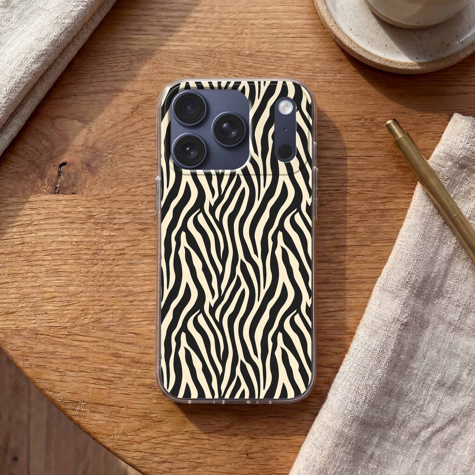 MuchoWow Handyhülle für Apple iPhone 17 Pro Zebra - Druck - Klassisch - Schwarz, Smartphone-Bumper, Print, Handy Schutzhülle Dünn