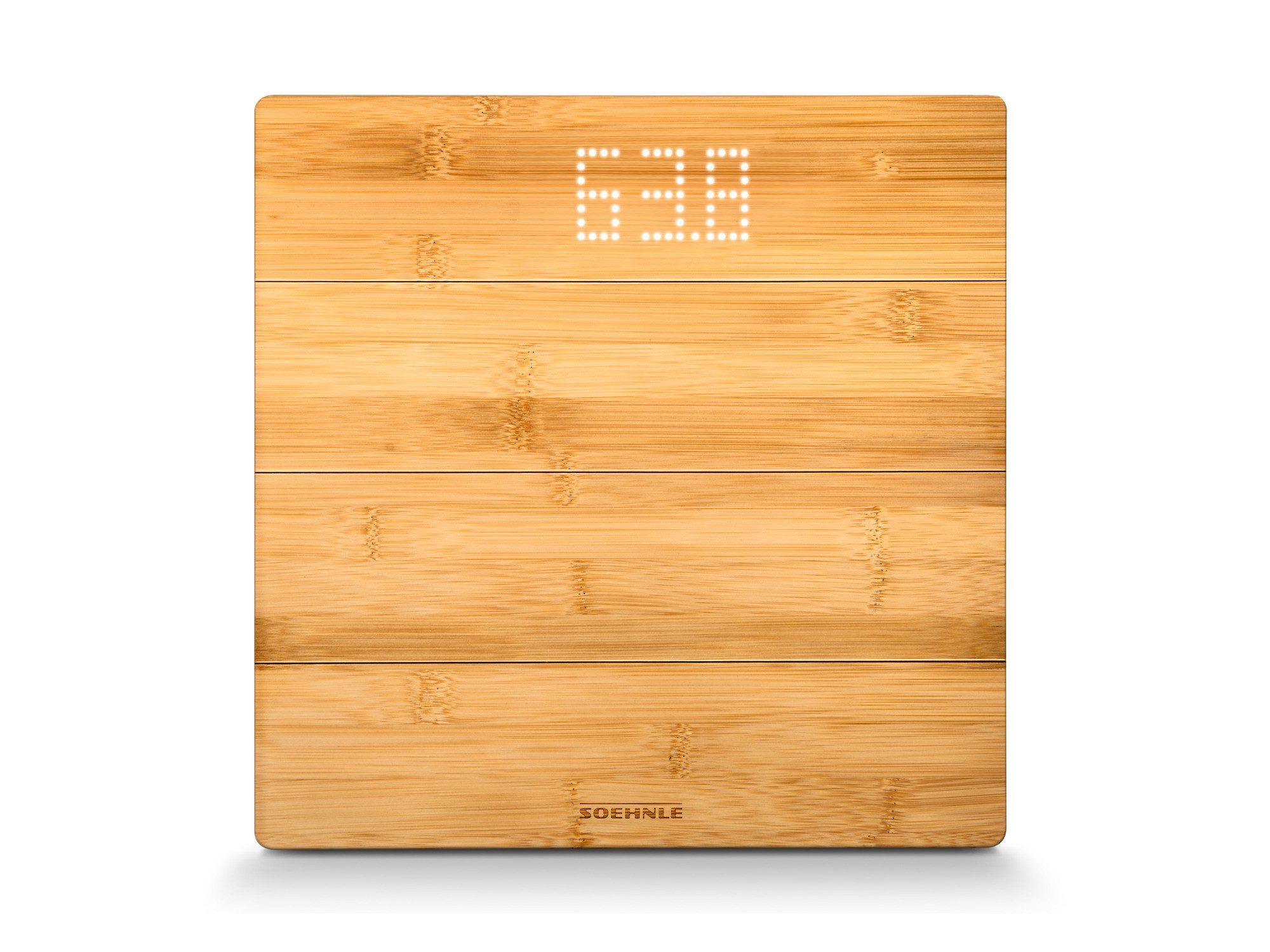 Soehnle Personenwaage Style Sense Bamboo Magic, 1-tlg., LED-Anzeige, bis 180kg, große Trittfläche aus Bambus, inkl. Batterien