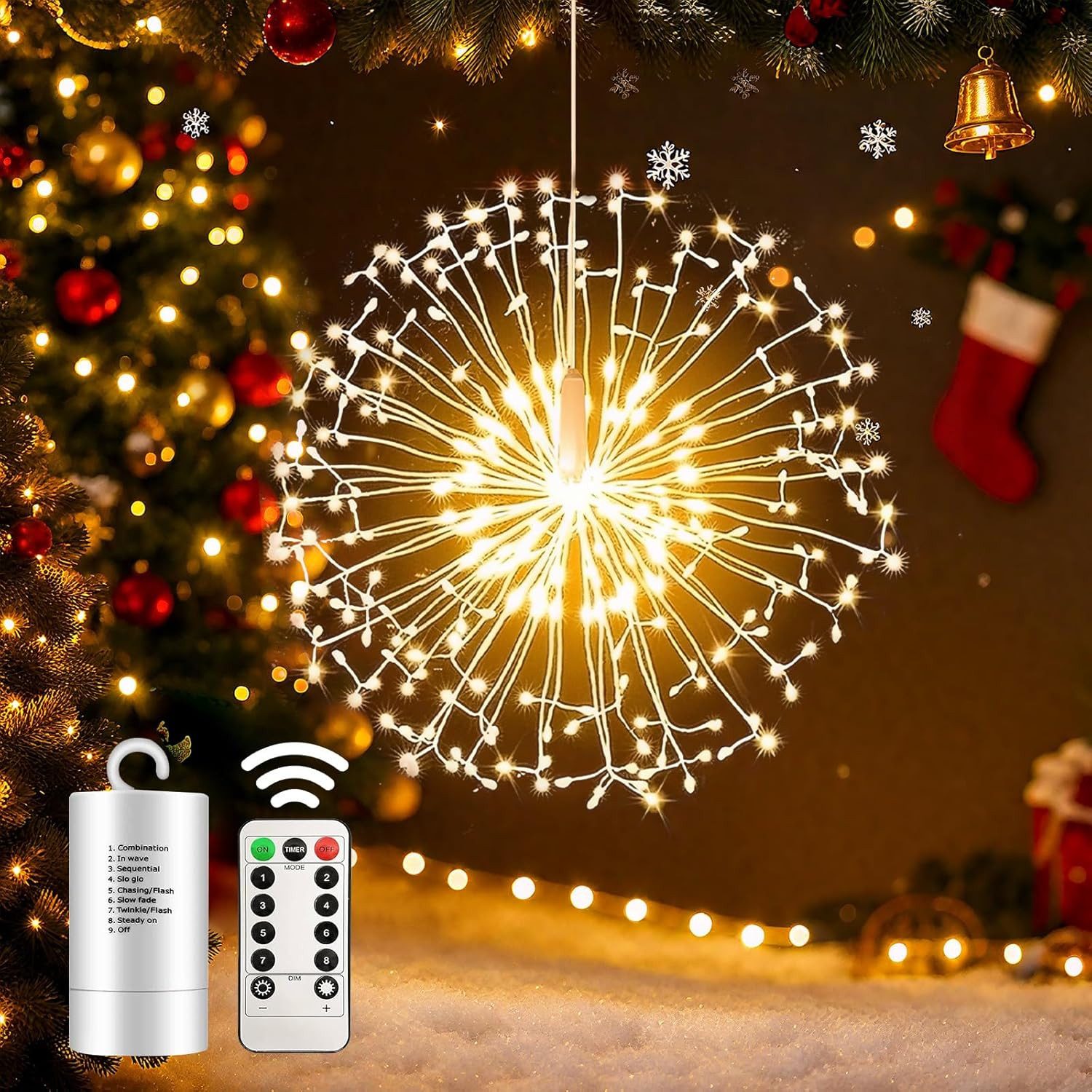 LED-Lichterkette Feuerwerk Lichterkette Hängende,LED Weihnachtsbeleuchtung Innen