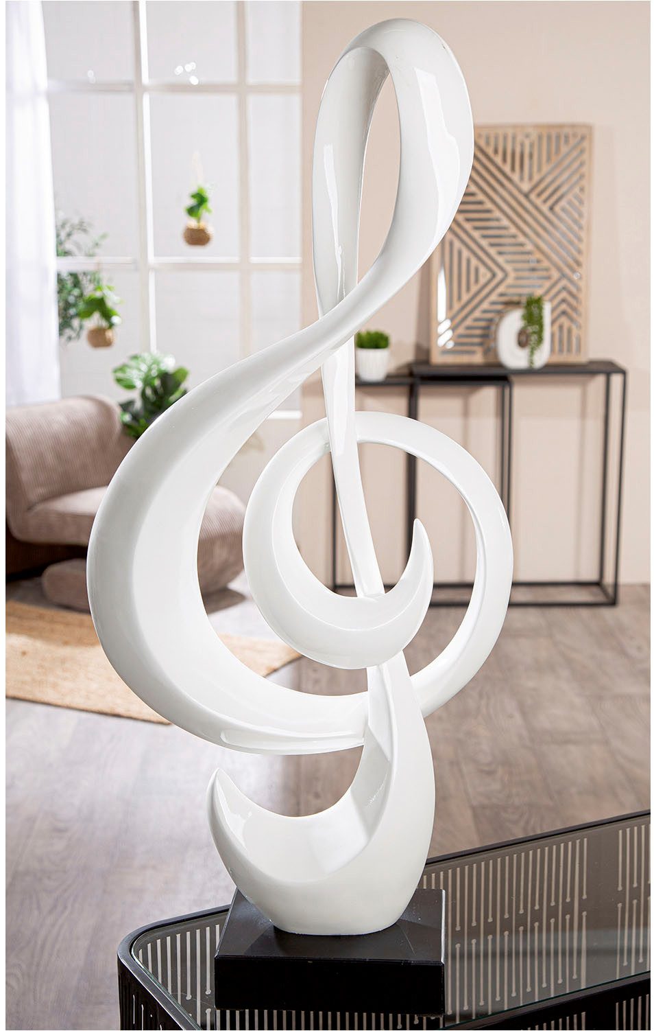 Casablanca by Gilde Dekoobjekt Skulptur Notenschlüssel weiß H. 83 cm (1 St)