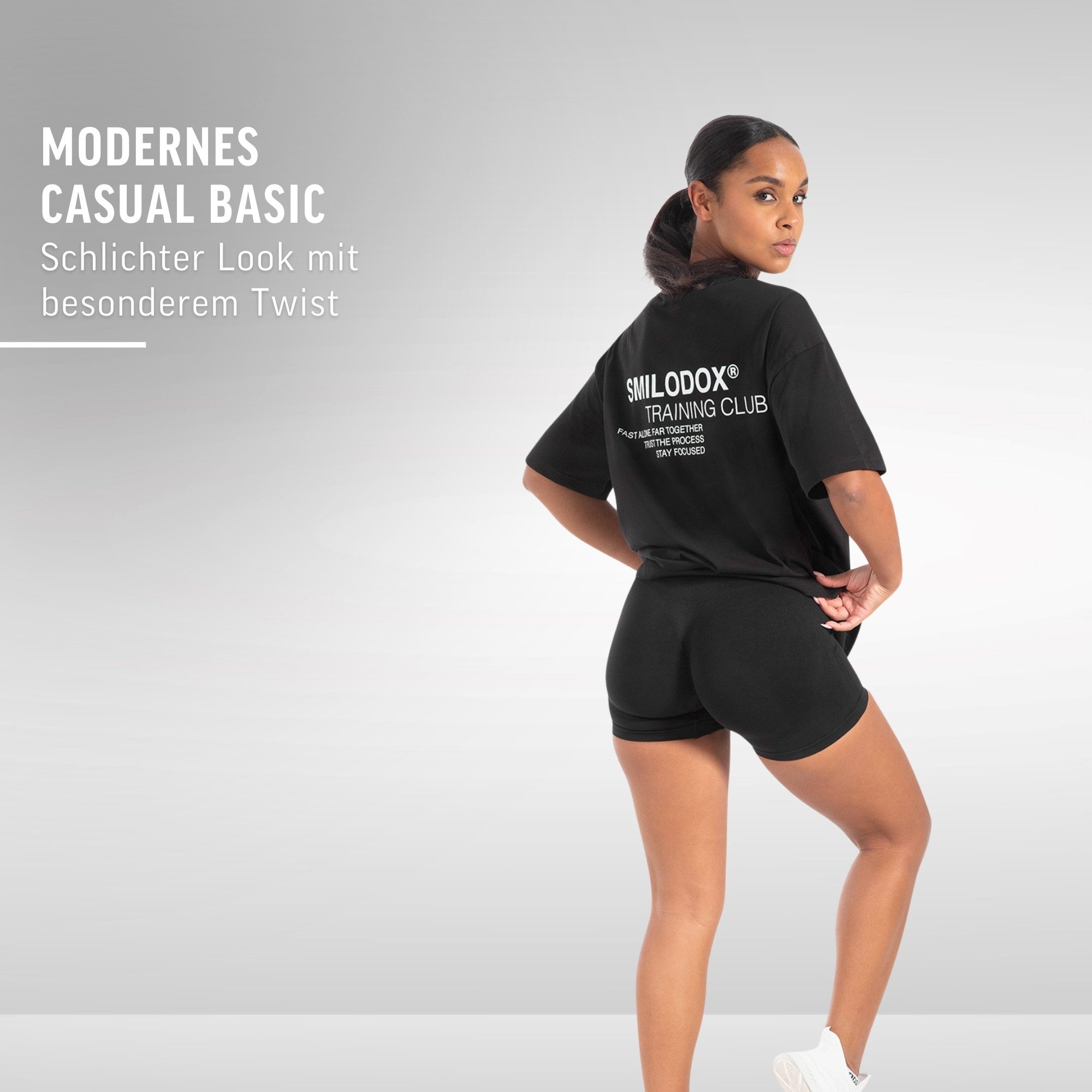 Smilodox T-Shirt Cyris, Oversize Shirt, Unisex, mit Backprint, Sport & Freizeit 100% Baumwolle, Weich, Casual, Streetwear