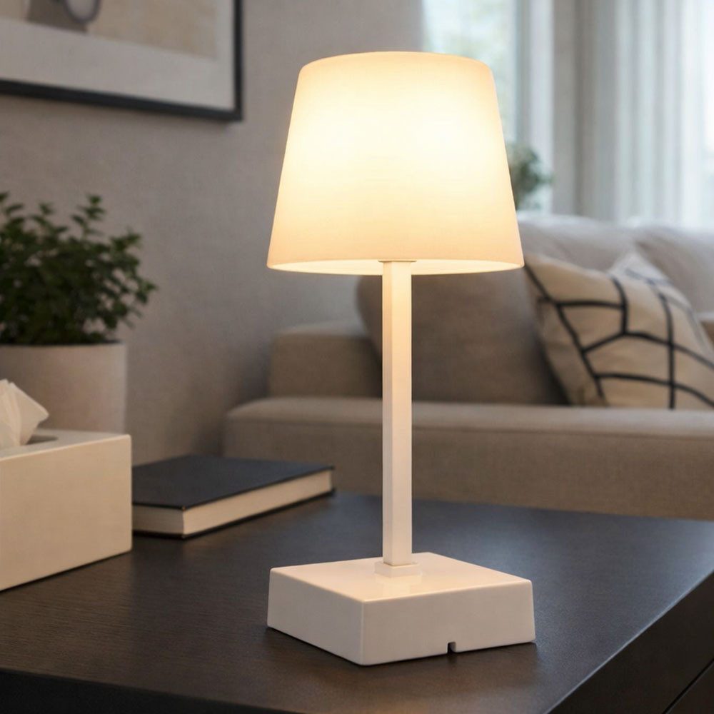 GLOBO LIGHTING LED Tischleuchte, LED-Leuchtmittel fest verbaut, Kaltweiß, Warmweiß, Neutralweiß, Tageslichtweiß, Farbwechsel, Tischleuchte Nachttischlampe LED Akku weiß Touchdimmer CCT USB