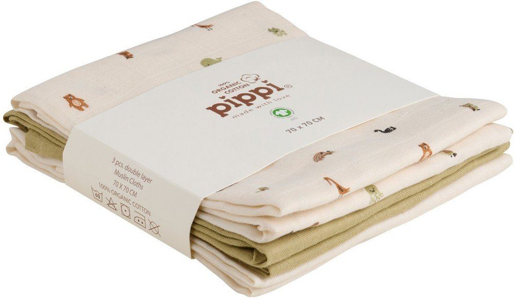 Pippi Babywear Windeln Organic Muslin Cloth (3-pack)
