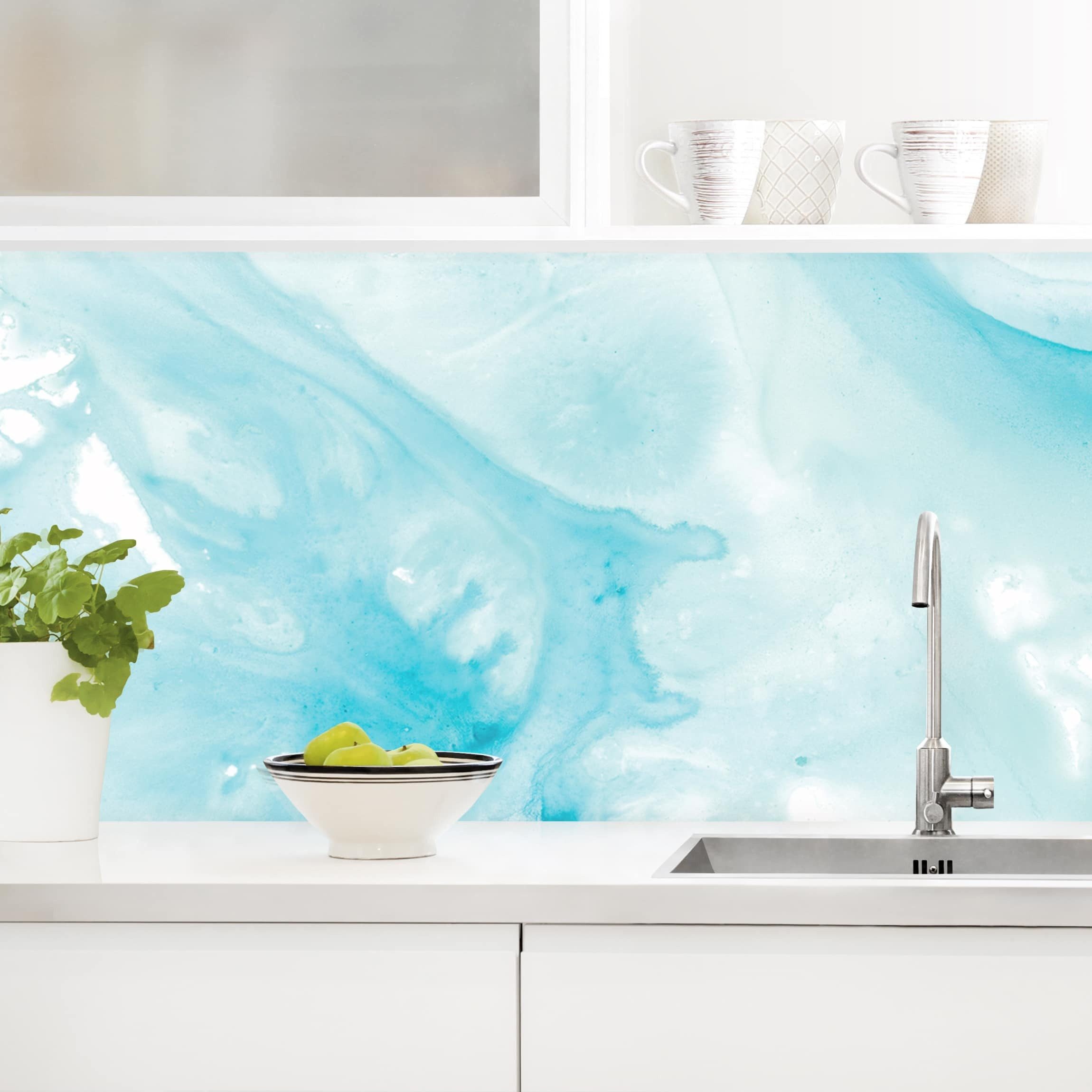 Küchenrückwand selbstklebend blau originell Abstrakt