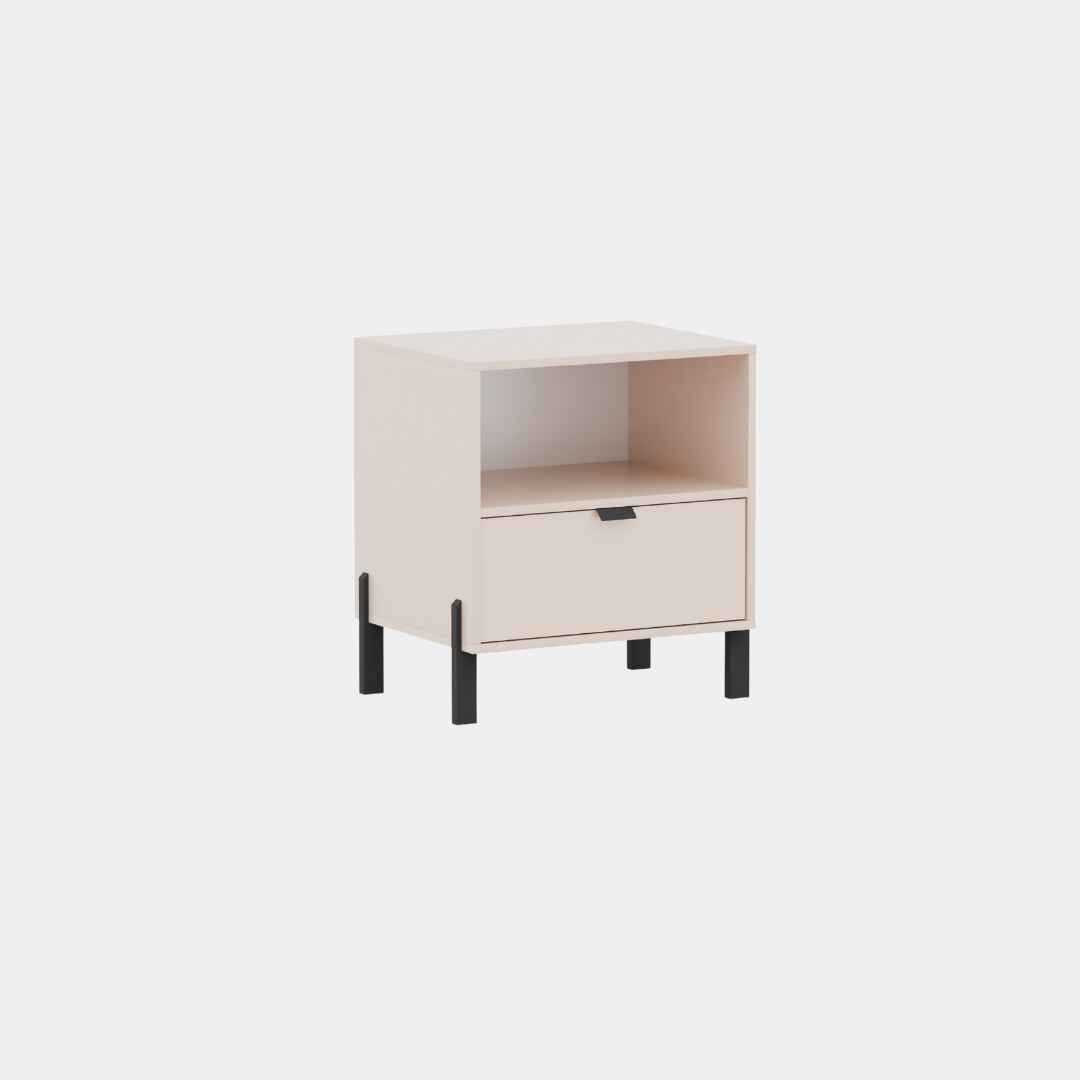 Masseno Nachttisch MINO 61 cm Nachtschrank Beige