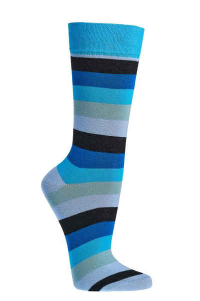 FussFreunde Freizeitsocken 6 Paar Trend-Socken aus Bio Baumwolle geringelt für Damen & Herren