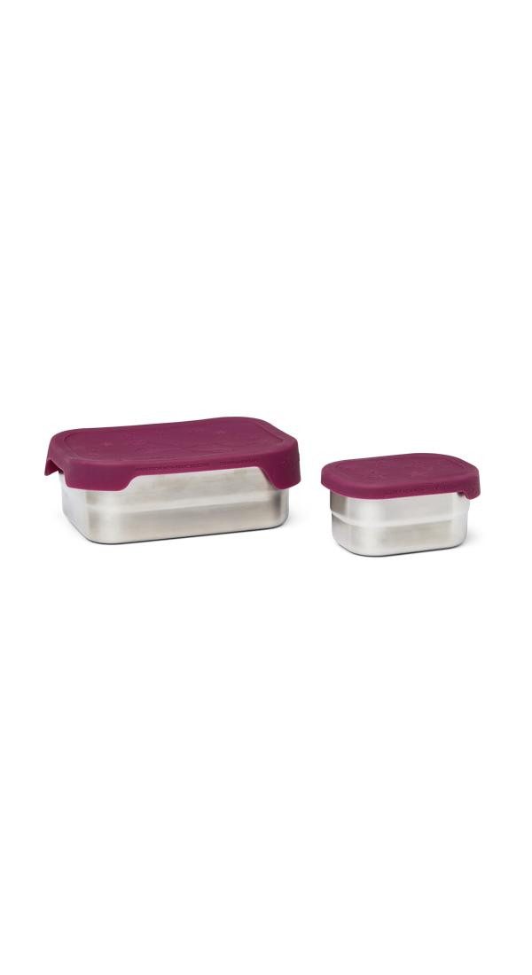 ergobag Lunchbox Edelstahl Brotdose, Edelstahl, (Edelstahl Brotdose, 3-tlg., 1x Brotdose, 1x Trennfach), spülmaschinengeeignet bis 45 Grad, Handwäsche empfohlen