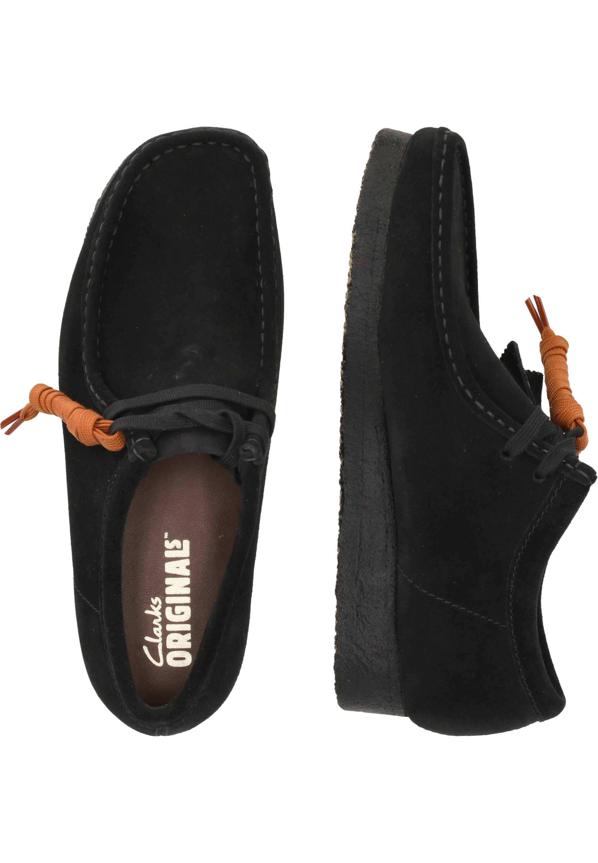 Clarks Wallabee Black Schnürschuh aus hochwertigem schwarzem Wildleder