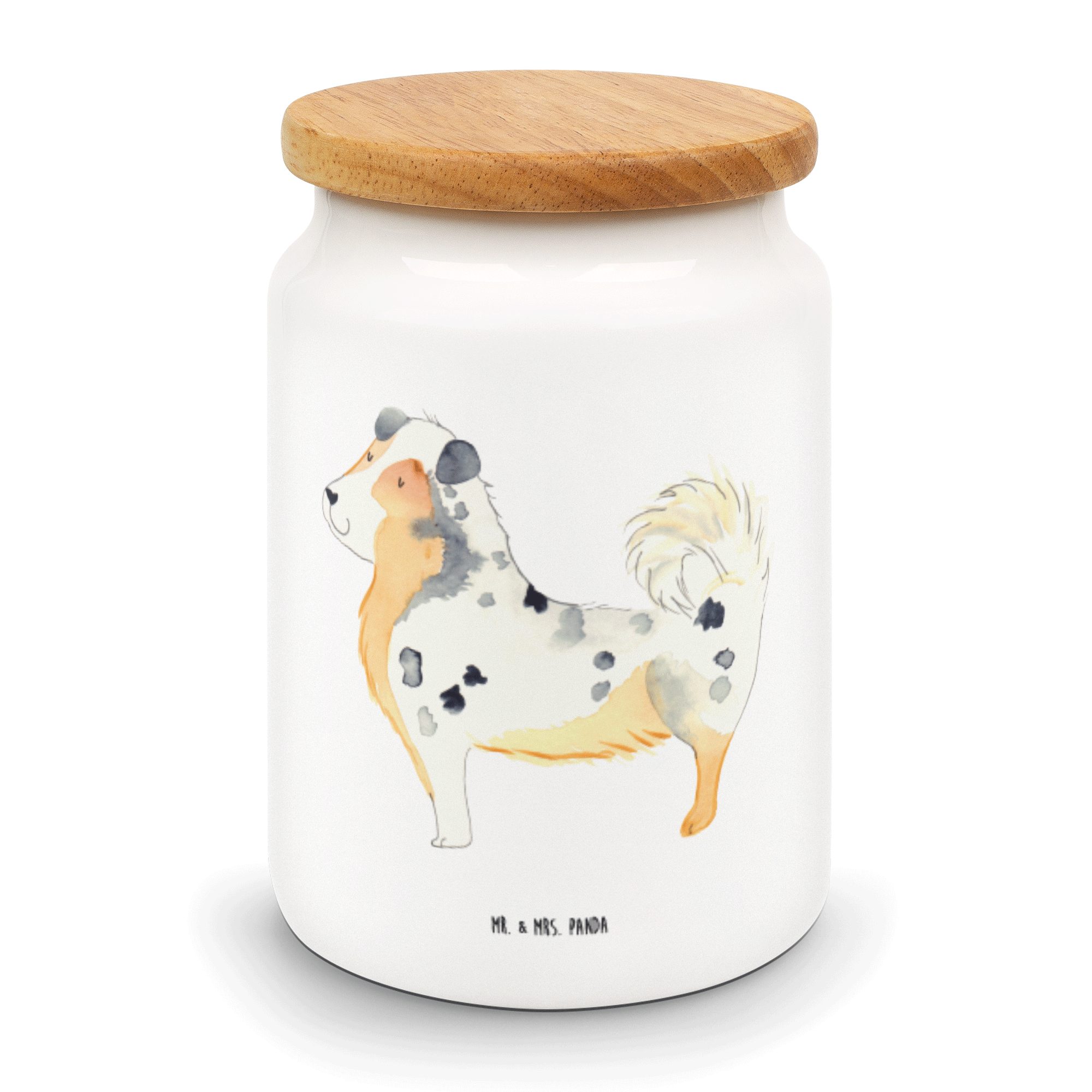 Hundebesitze, Spruch, - Keramik, Mr. Australien Weiß - Vorratsdose Geschenk, & Shepherd Haustier, Mrs. Panda (1-tlg)