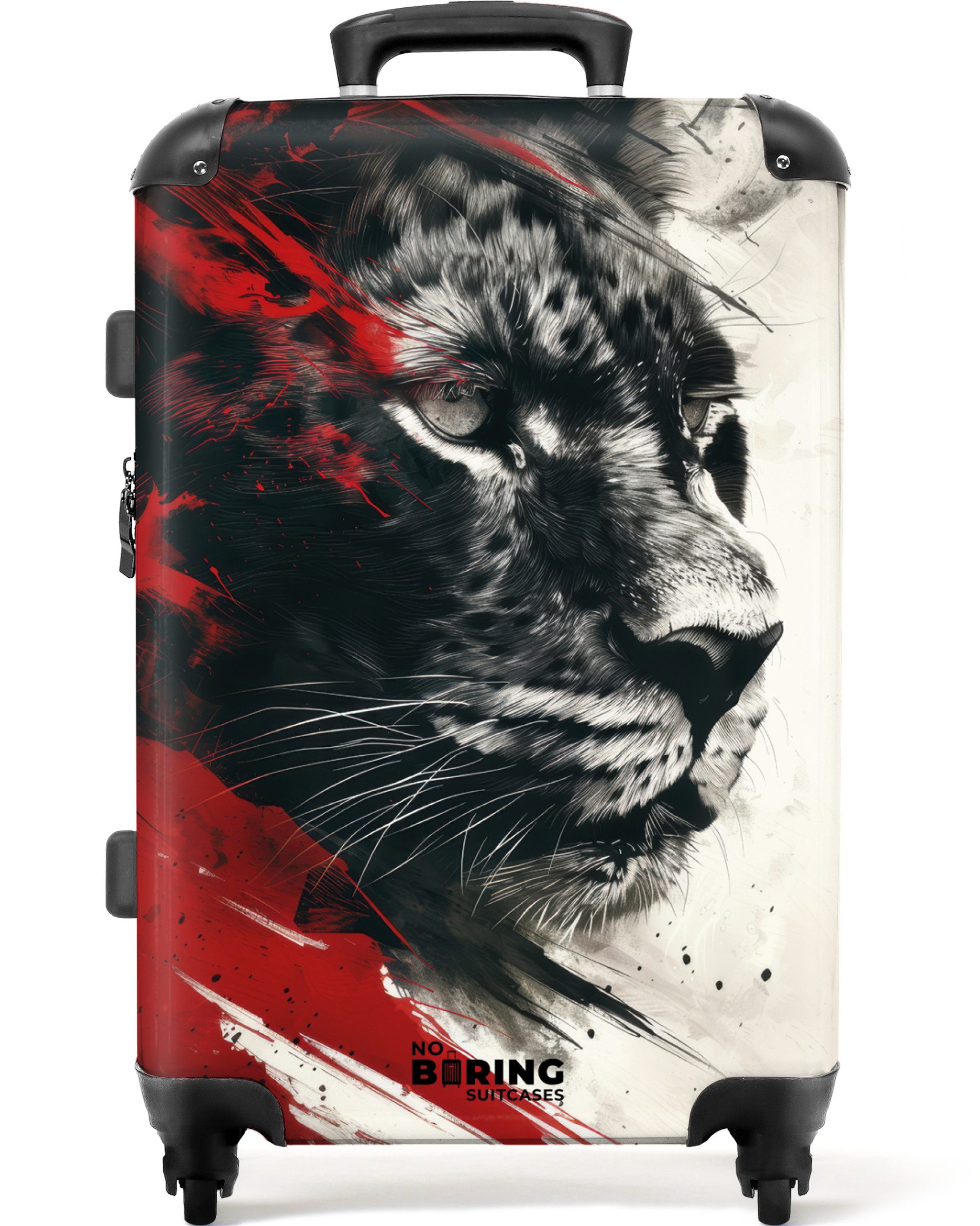 NoBoringSuitcases.com© Hartschalen-Trolley Schwarzer und weißer Panther günstig online kaufen