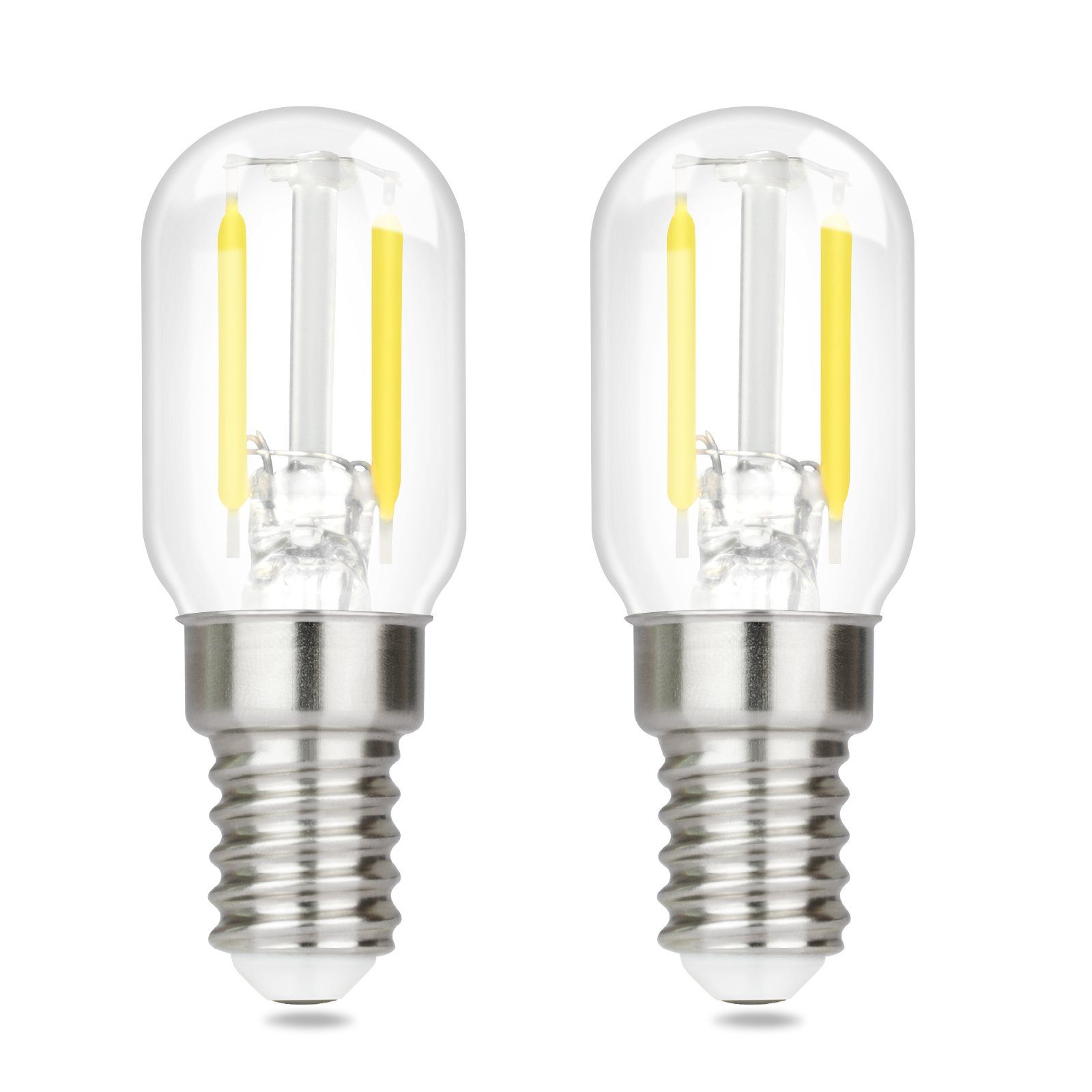 ZMH LED-Leuchtmittel E14 LED Vintage Glühbirnen - T22 LED Leuchtmittel für Flur, 2 St., Kaltweiß, Nicht Dimmbar
