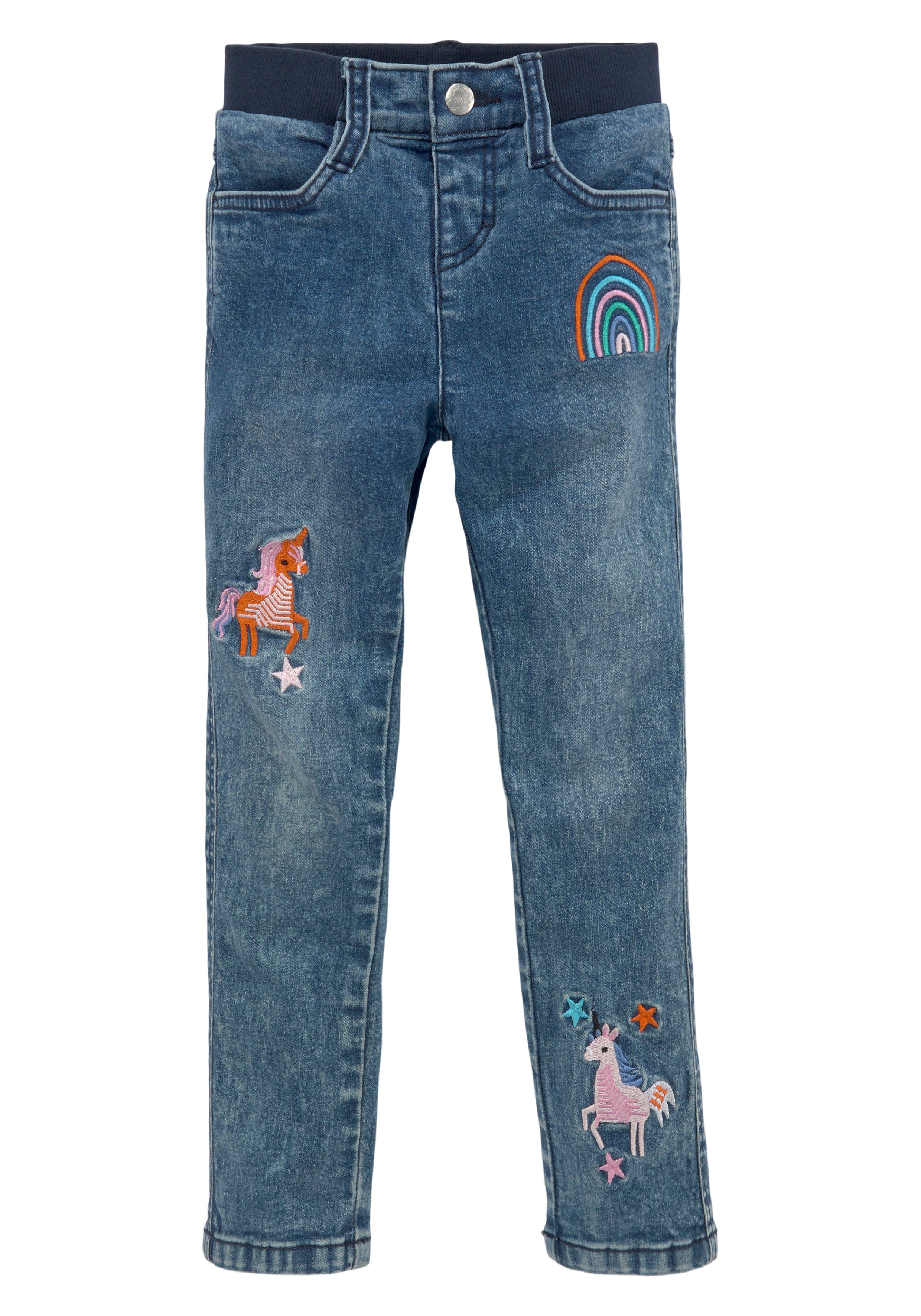 Stretch-Jeans, Basic Jeans mit toller Stickerei