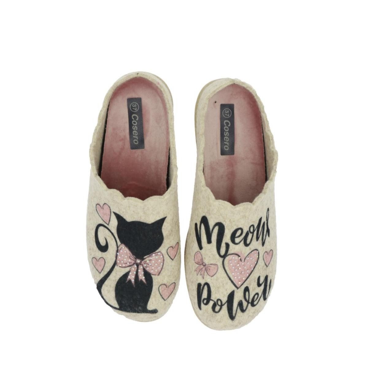 Cosero Damen Hausschuh Katze Hausschuh