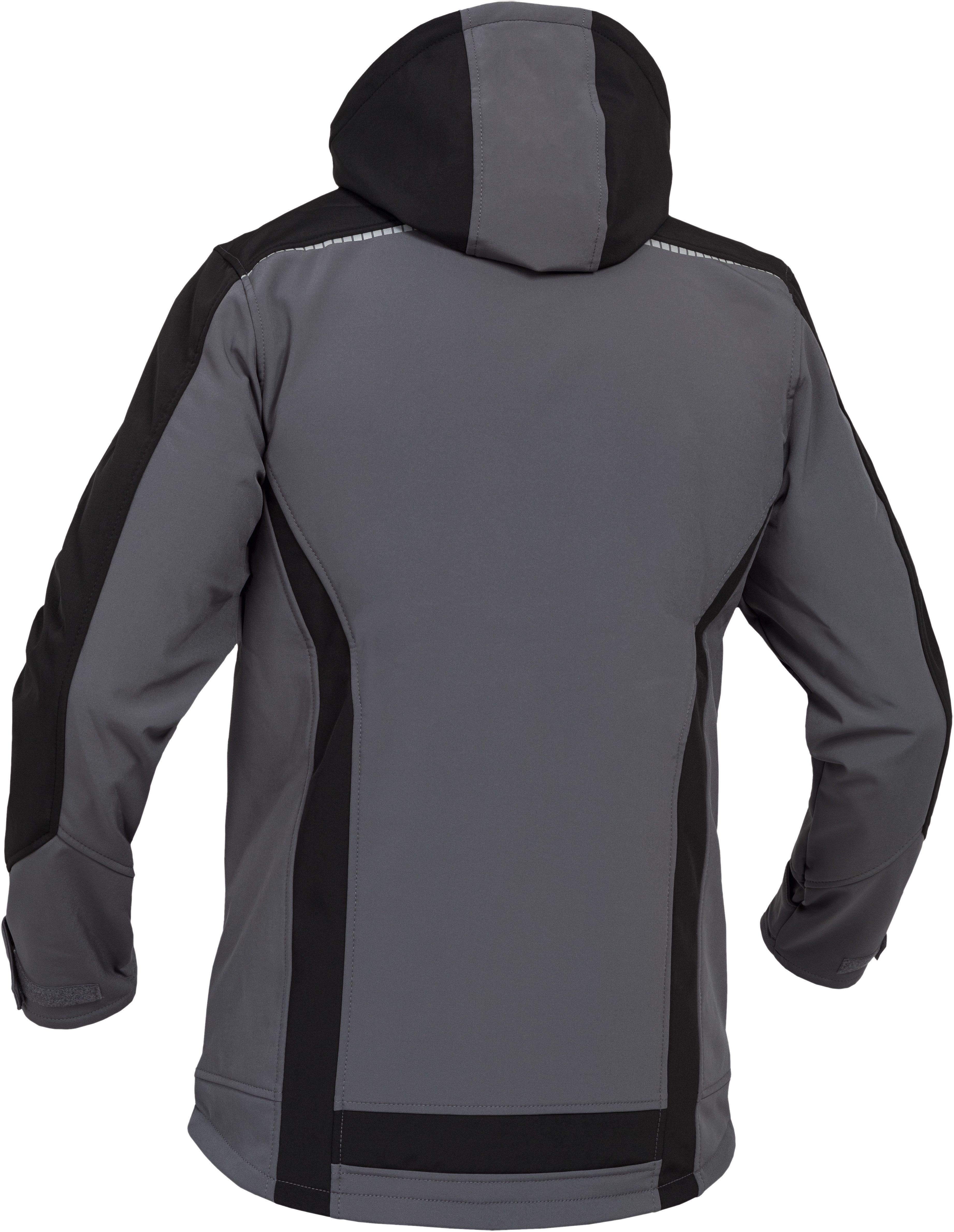 Leibwächter Softshelljacke Flex-Line Herren Übergangsjacke mit Kapuze (atmungsaktive Regenjacke, wasserdichte Softshell Arbeitsjacke) robustes 3-Lagenlaminat-Softshell, Reflektoren für gute Sichtbarkeit