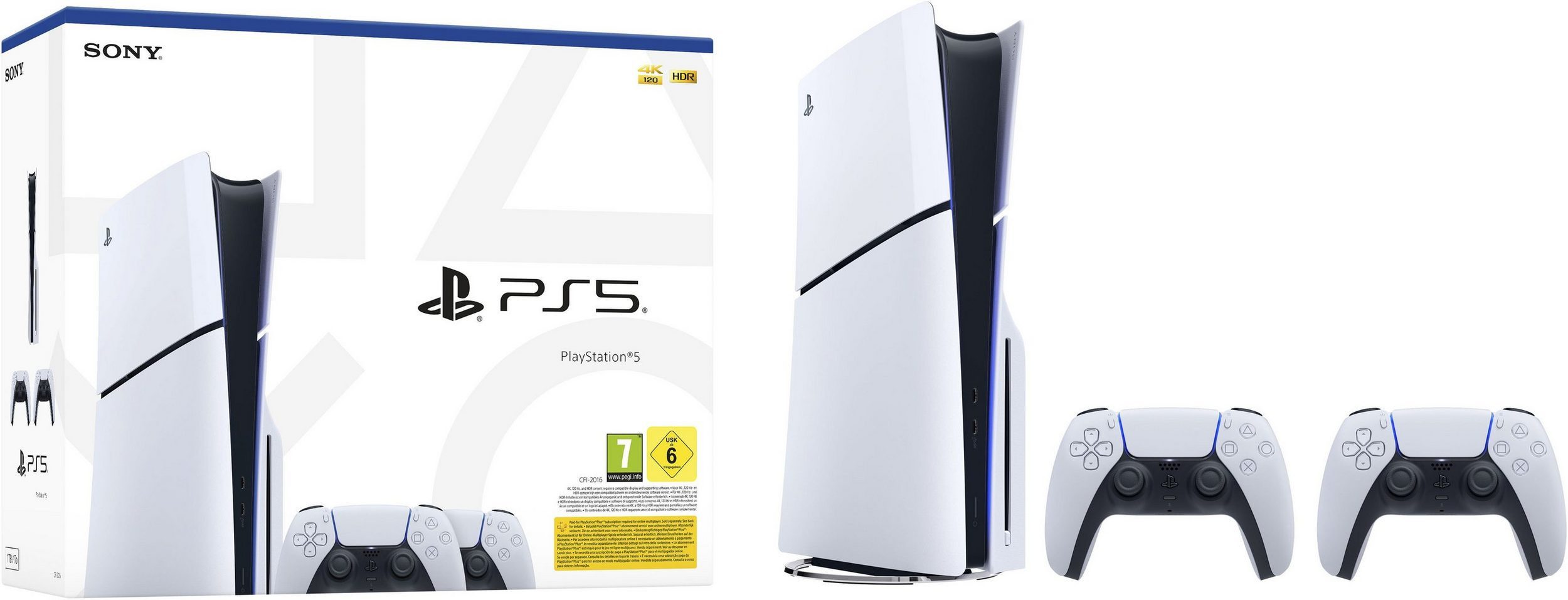 Sony Playstation 5 Slim Disc Bundle - 2 Controller