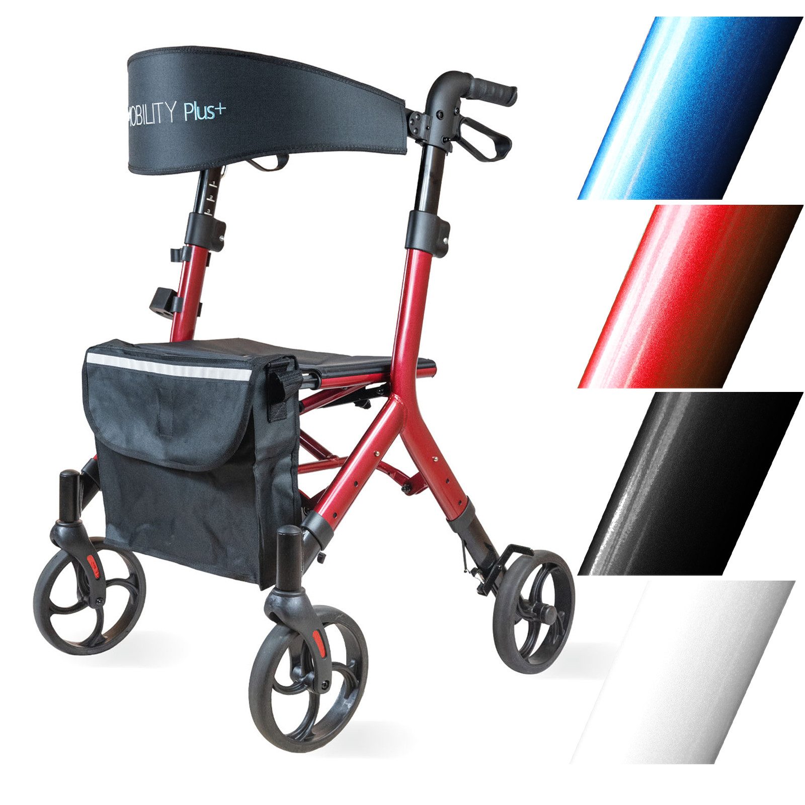 MOBILITY Plus+ Rollator DR10+, Gehwagen im Trend-Design - klappbar, höhenverstellbar u, inkl. Tasche