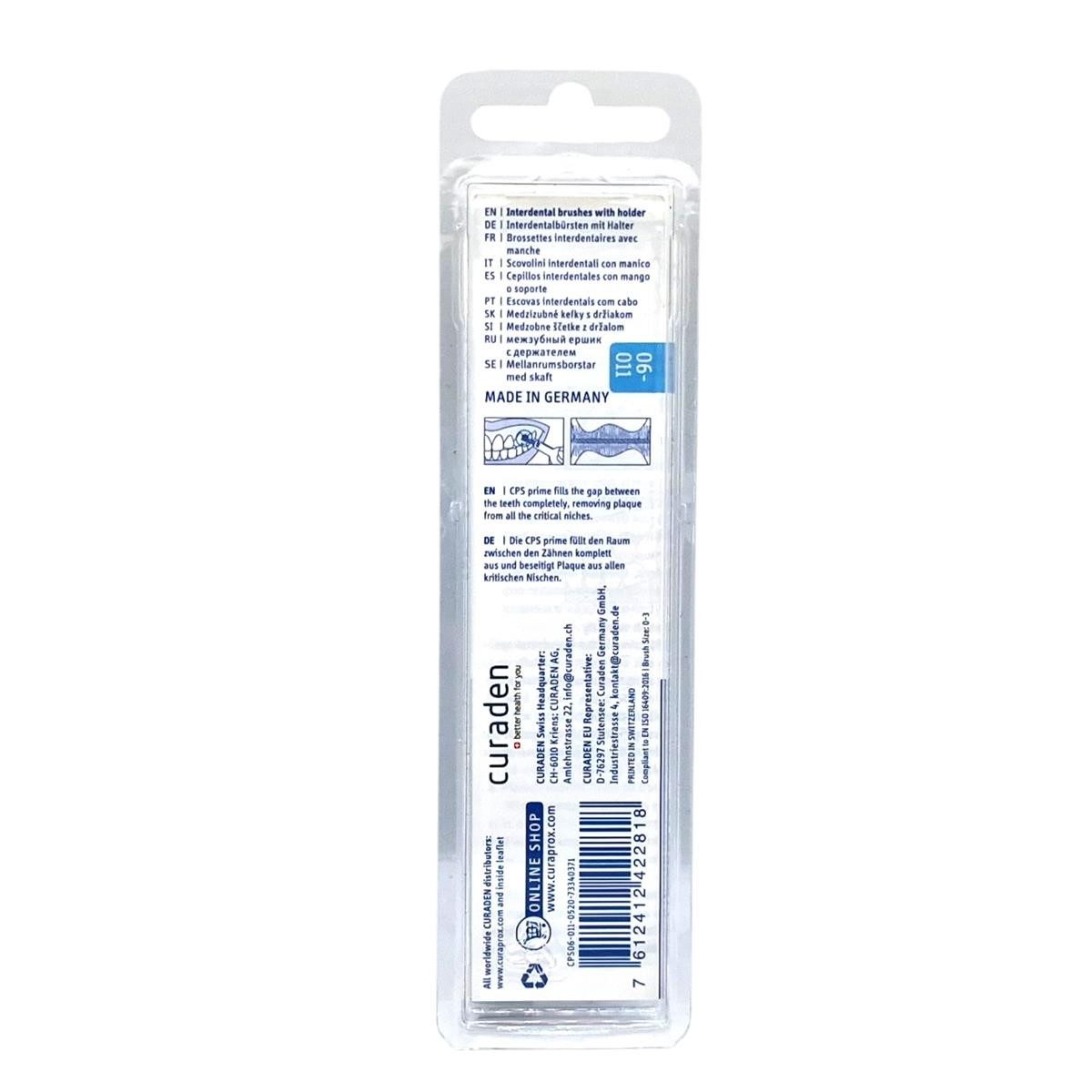 CURAPROX Interdentalbürsten Curaprox Prime Plus Handy Holder 409 mit CPS Bürsten 0,6mm bis 5,0mm.