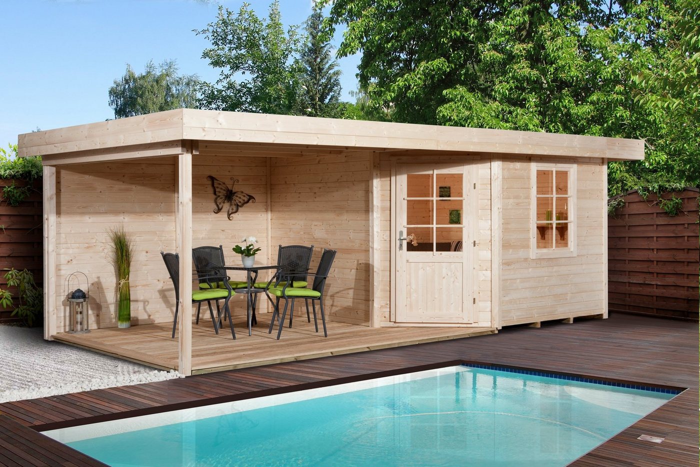 Thumbnail - weka Gartenhaus Designhaus 213B Gr.1, BxT: 586x278 cm, (Set)