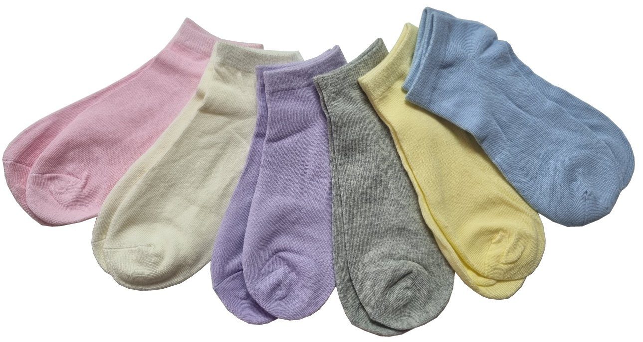 Girls Fashion Feinsöckchen Sneaker Söckchen Socken uni 12 Paar SM80903 (Packung, 12 Paar)
