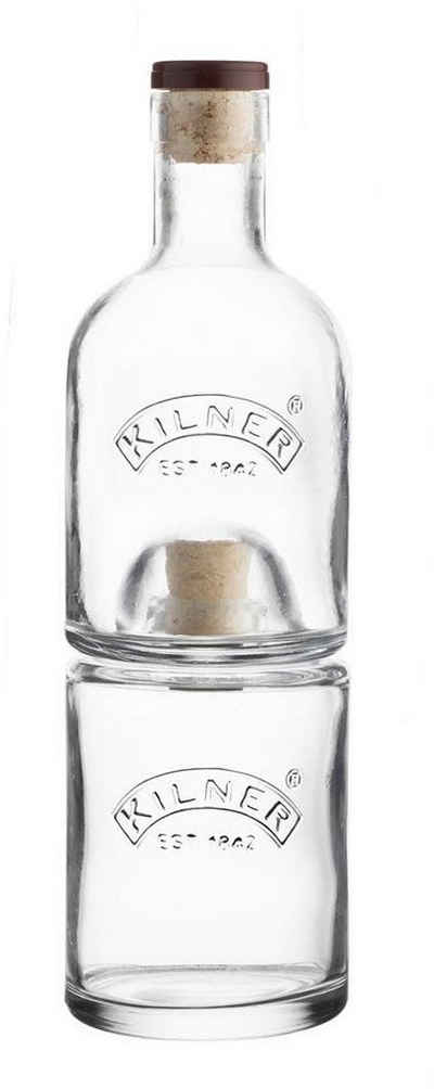 KILNER Einmachglas, Glas, Kork, (Set, 2-tlg., 1 x 330 ml, 1 x 350 ml), platzsparend stapelbar