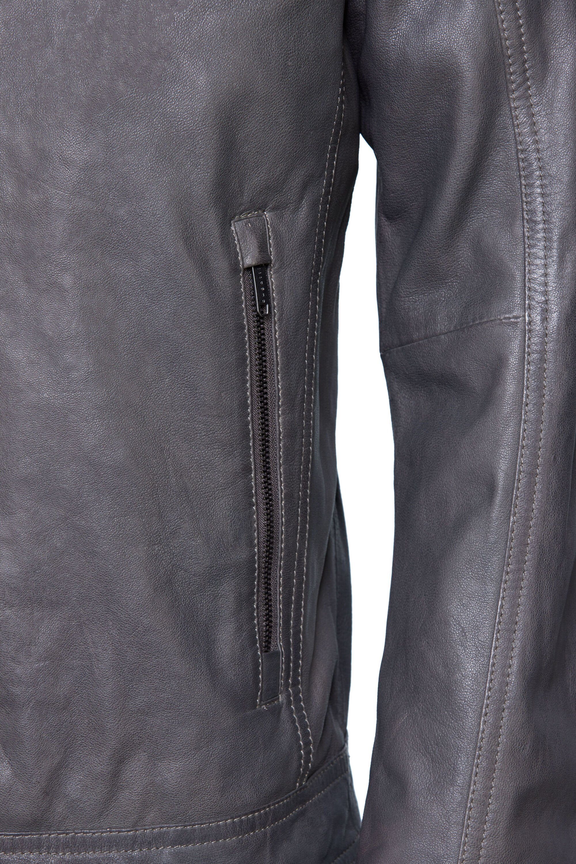bugatti Lederjacke BUAPOLLO (1-St) mit Schultersteppung und Reißverschlüssen