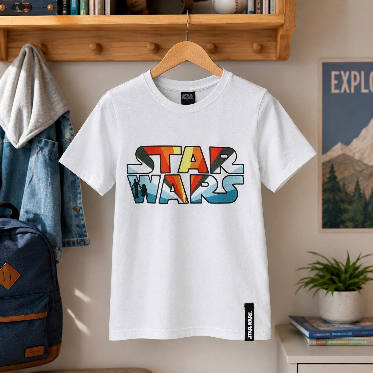 Star Wars Print-Shirt Disney Star Wars T-Shirt Kurzarm Kinder Jungen Shirt 100% Baumwolle
