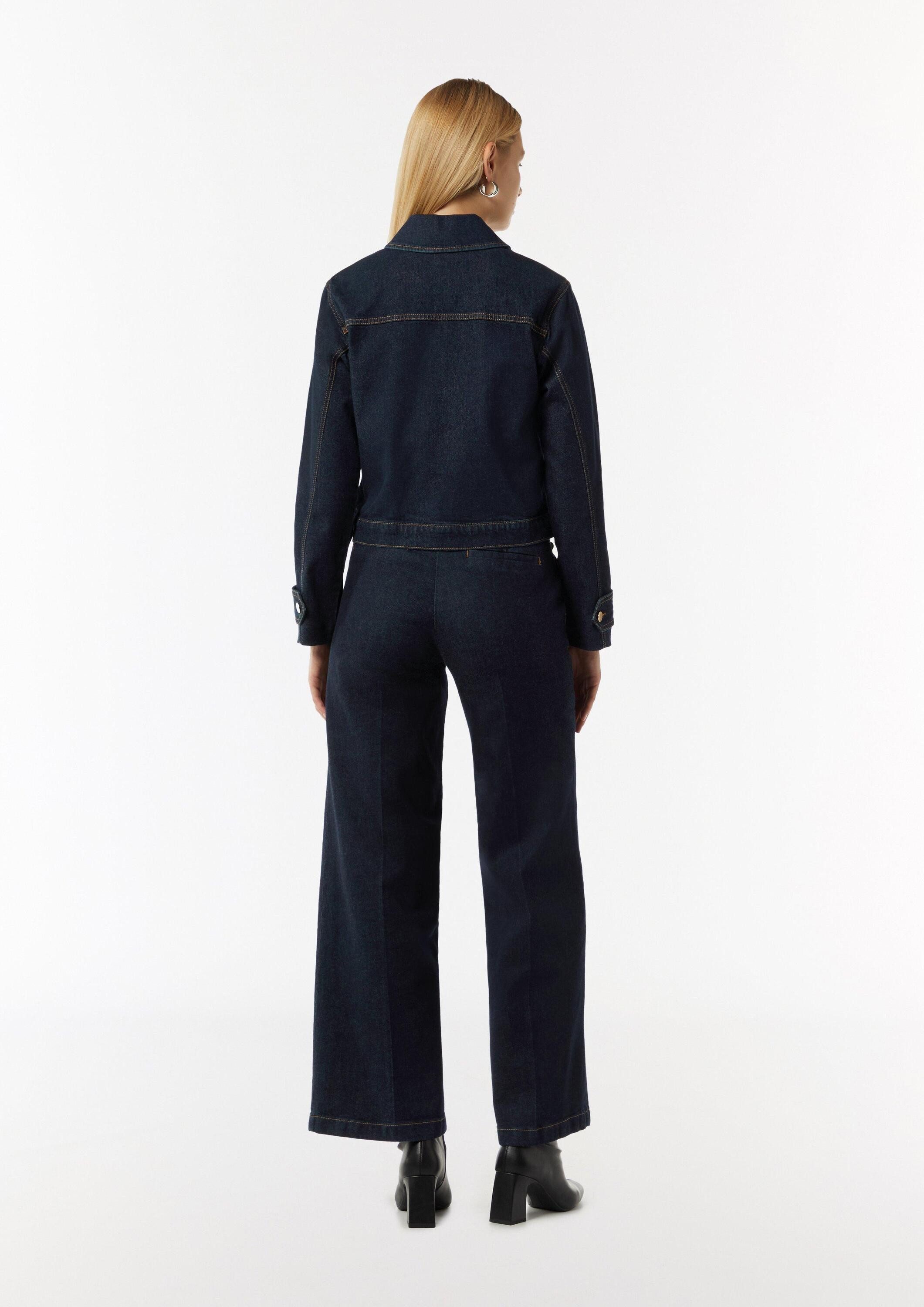 comma Funktionsjacke Indoor-Jacke Kastige Denimjacke mit goldfarbenen Knöpfen
