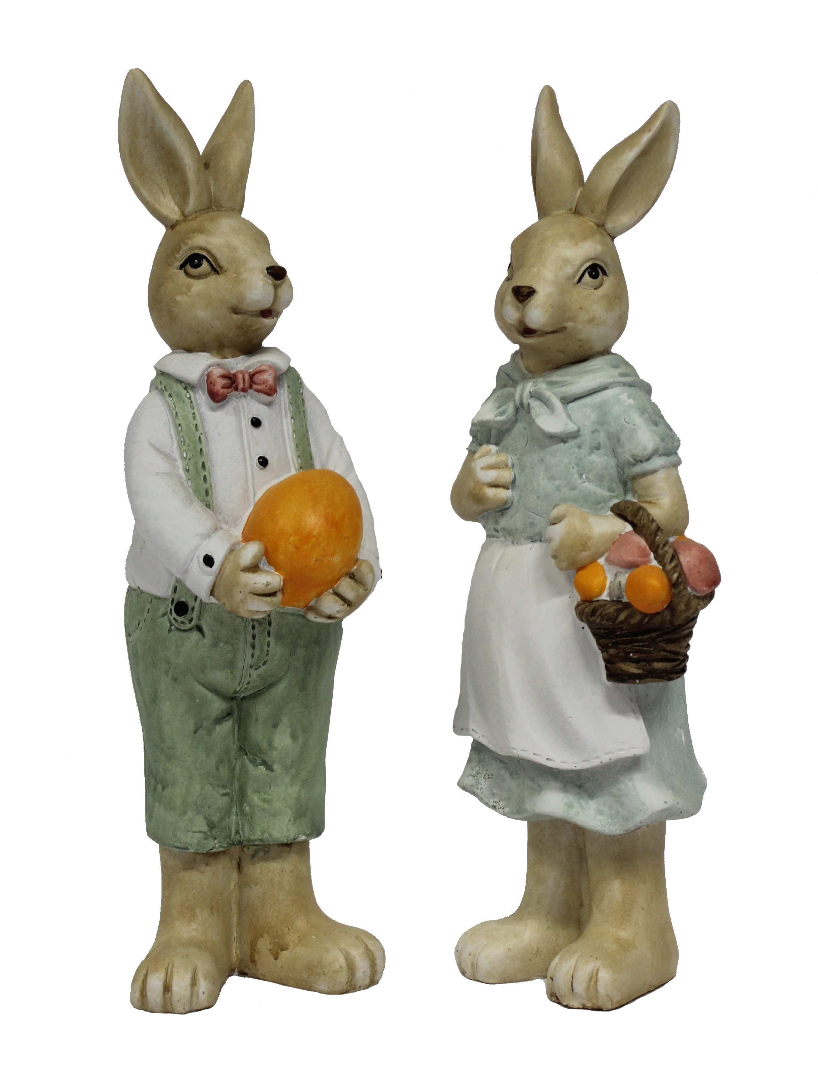 Osterhase Deko-Figuren-Set Frau Osterhase + Herr Osterhase Handarbeit