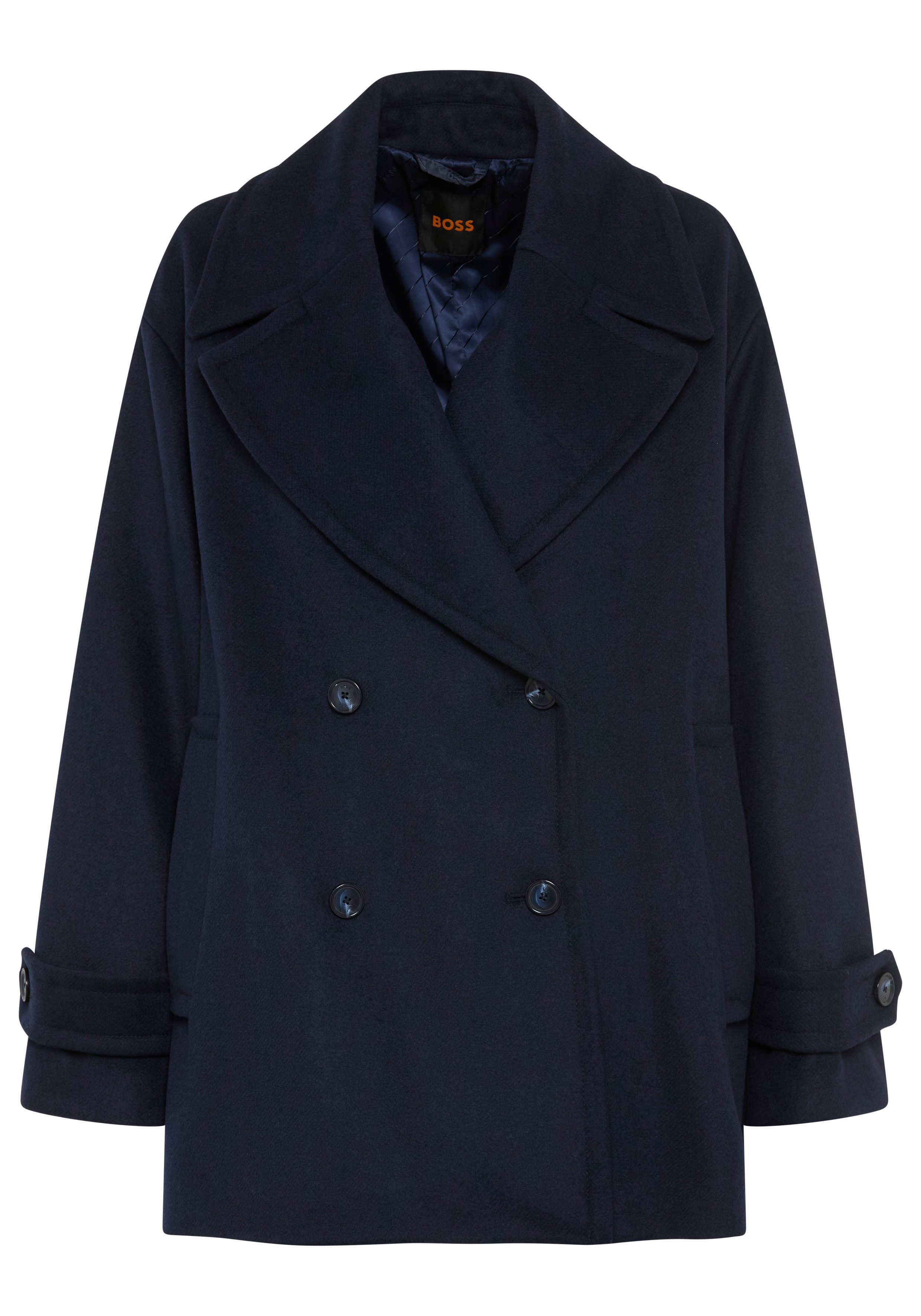 BOSS ORANGE Kurzmantel Cisabena Premium Damenmode mit Wollanteil, Relaxed Fit