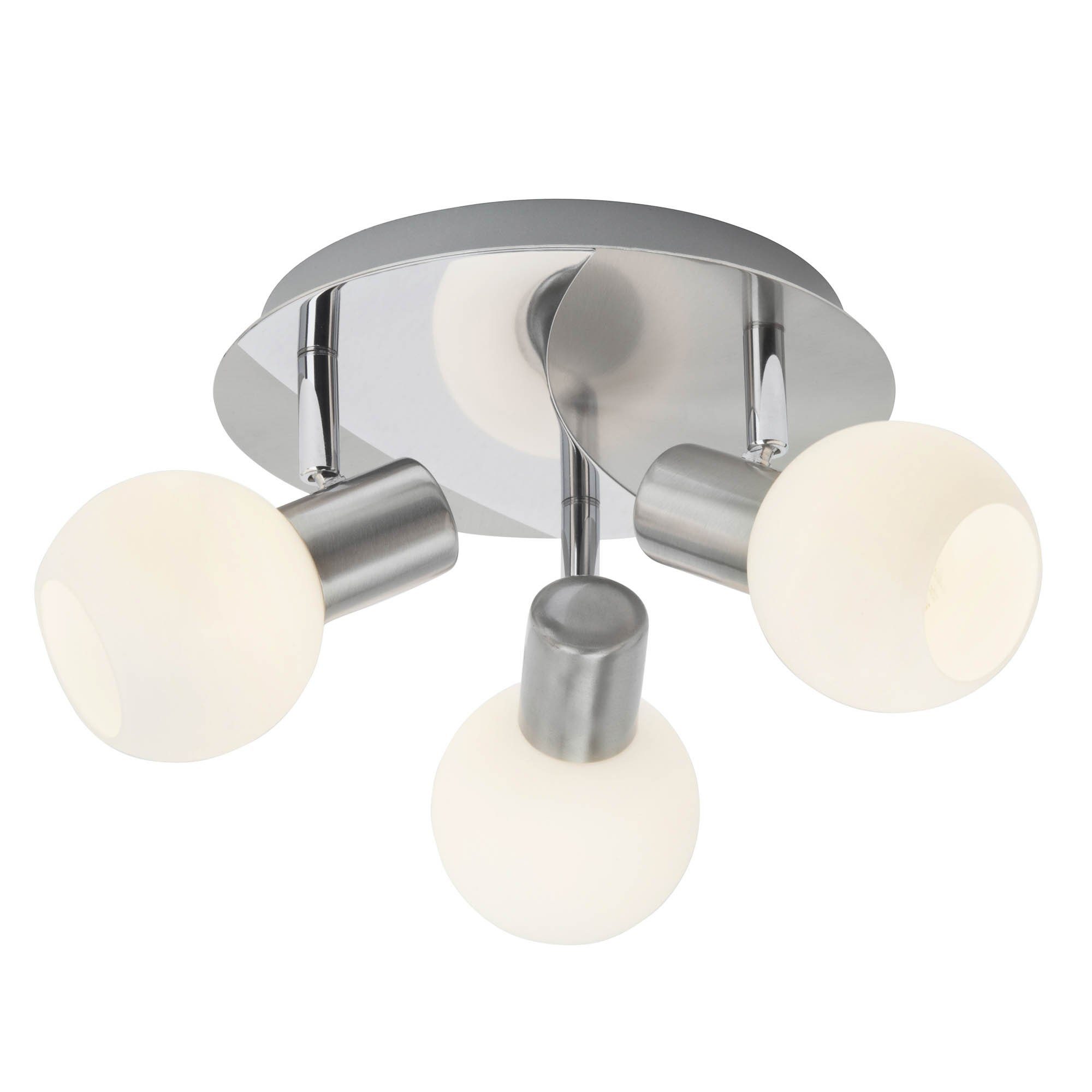 Brilliant Deckenstrahler Tiara, ohne Leuchtmittel, Spotrondell 3flg eisen/weiß