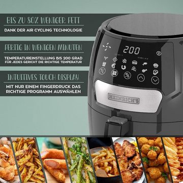 Heinrich´s Heißluftfritteuse HFR 8212, 1500,00 W, Airfryer, Fritteuse, 3,7 Liter, Luftfritteuse