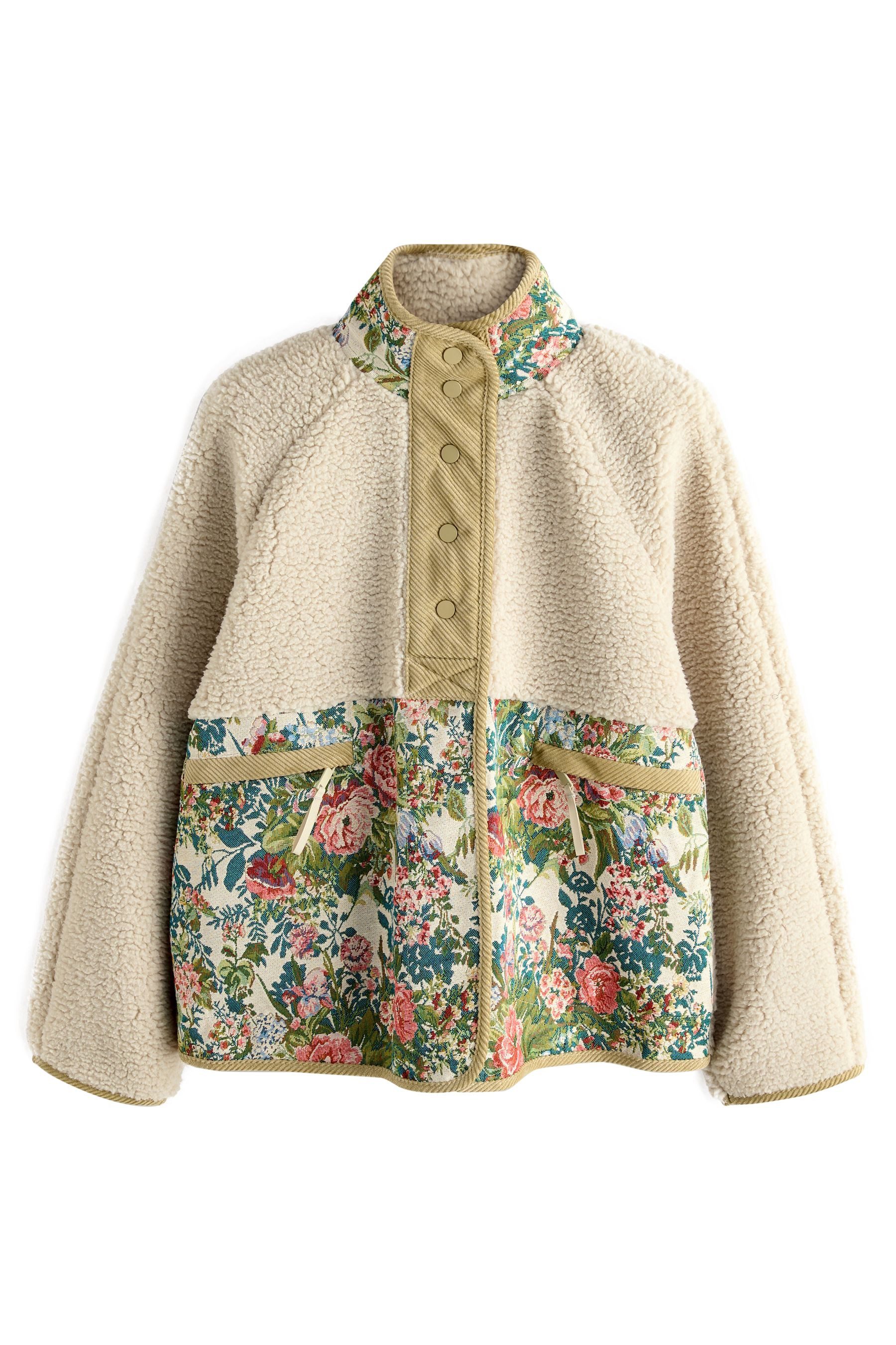 Next Fleecejacke Gewebte Polyester-Jacke mit Knopfleiste günstig online kaufen