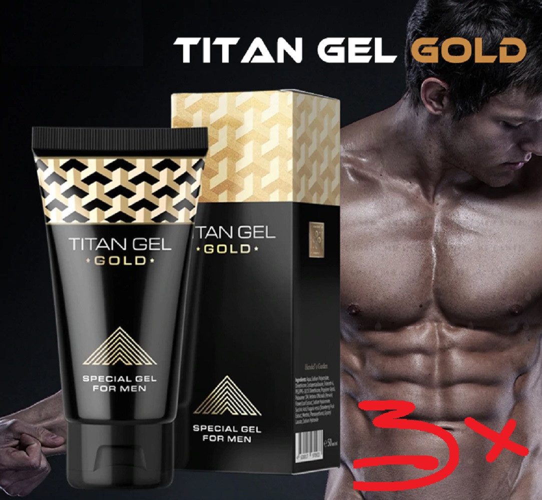 Gleit- und Massagegel SET 3x Premium Titan Gel GOLD Creme Penis XXL