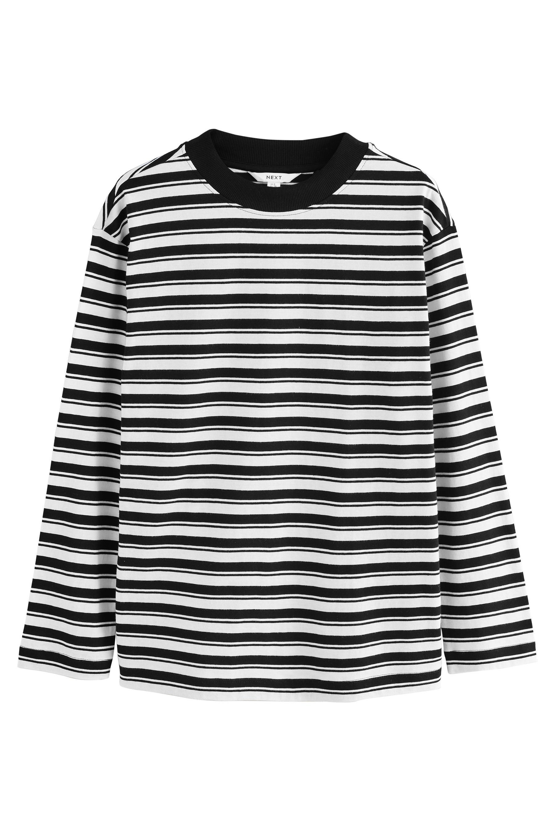 Next Langarmshirt Langärmeliges Rundhals-T-Shirt mit Streifen (1-tlg) günstig online kaufen