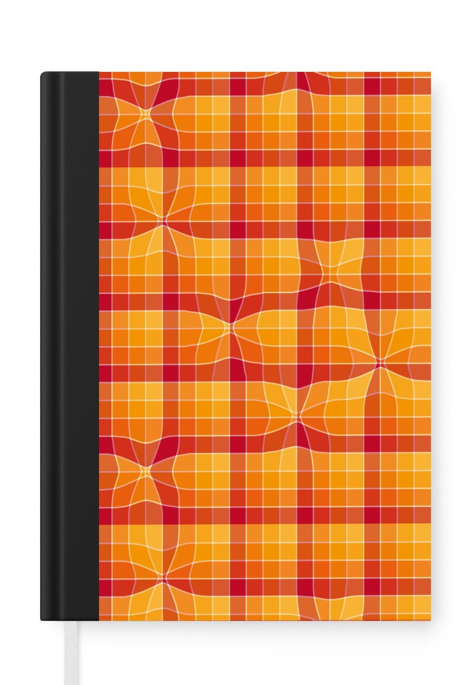 MuchoWow Notizbuch Orange - Muster - Abstrakt, Journal, Merkzettel, Tagebuch, Notizheft, A5, 98 Seiten, Haushaltsbuch