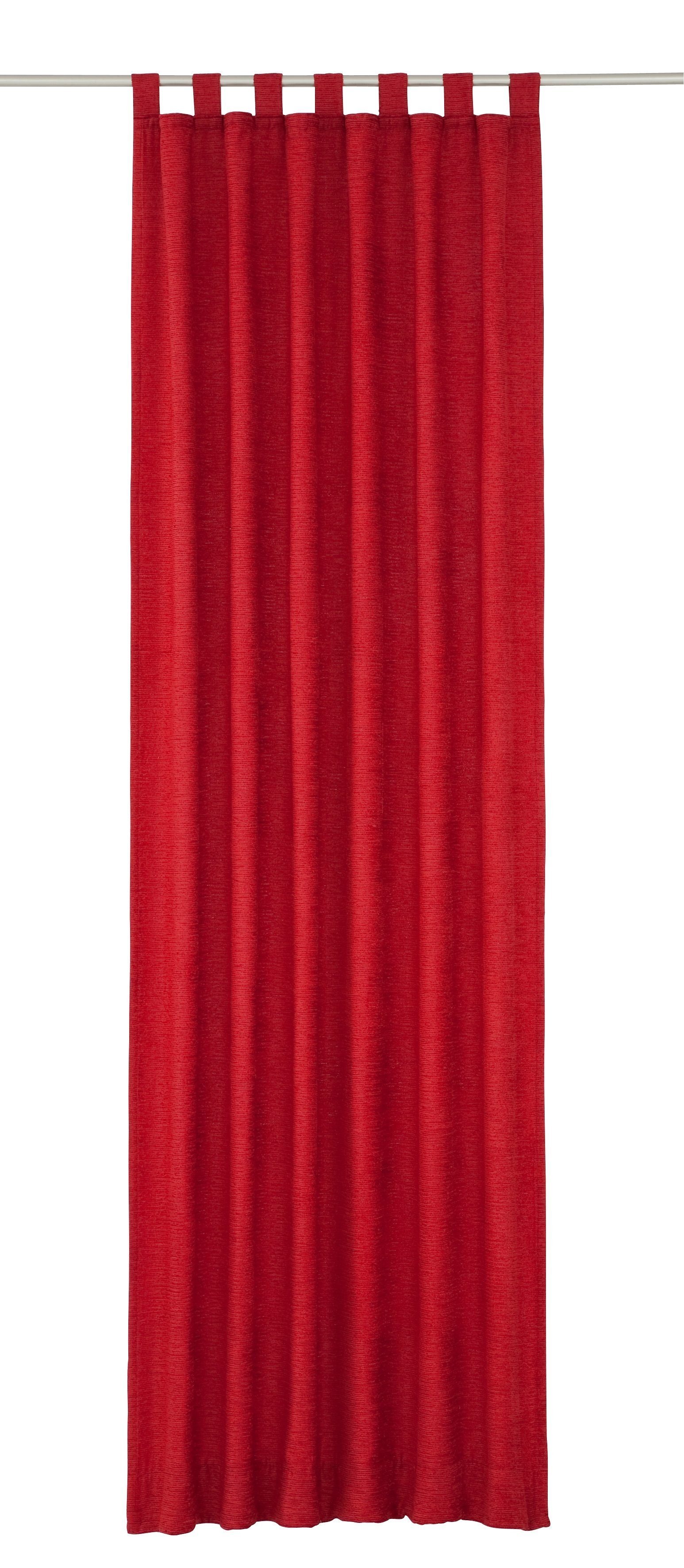Chenille Toco-Uni, Vorhang Schlaufen Wirth, blickdicht, St), (1 rot