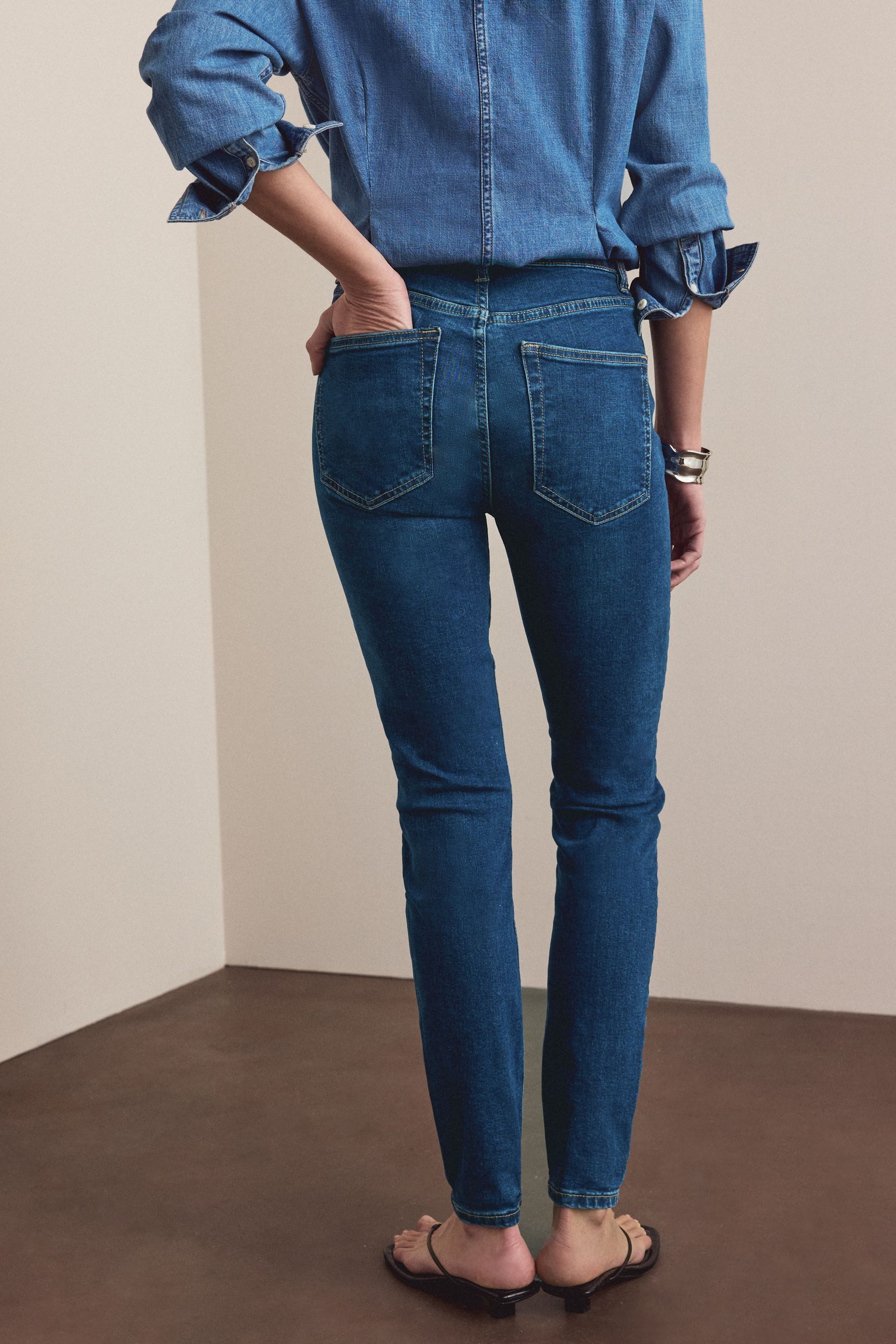 Next Skinny-fit-Jeans Skinny Fit Stretch-Jeans, Kurzgröße (1-tlg)