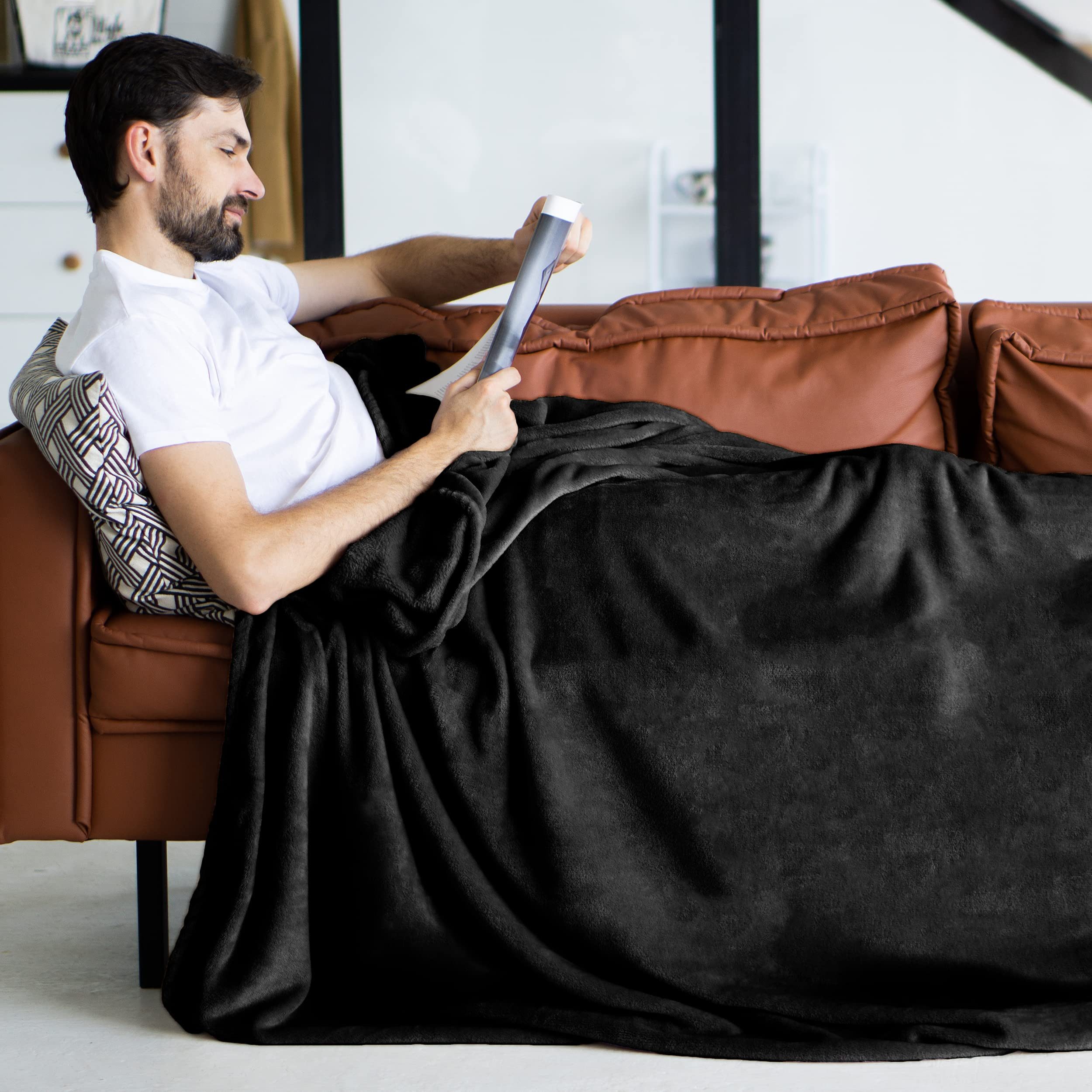 Wohndecke Kuscheldecke super weich & flauschig – warme Fleecedecke