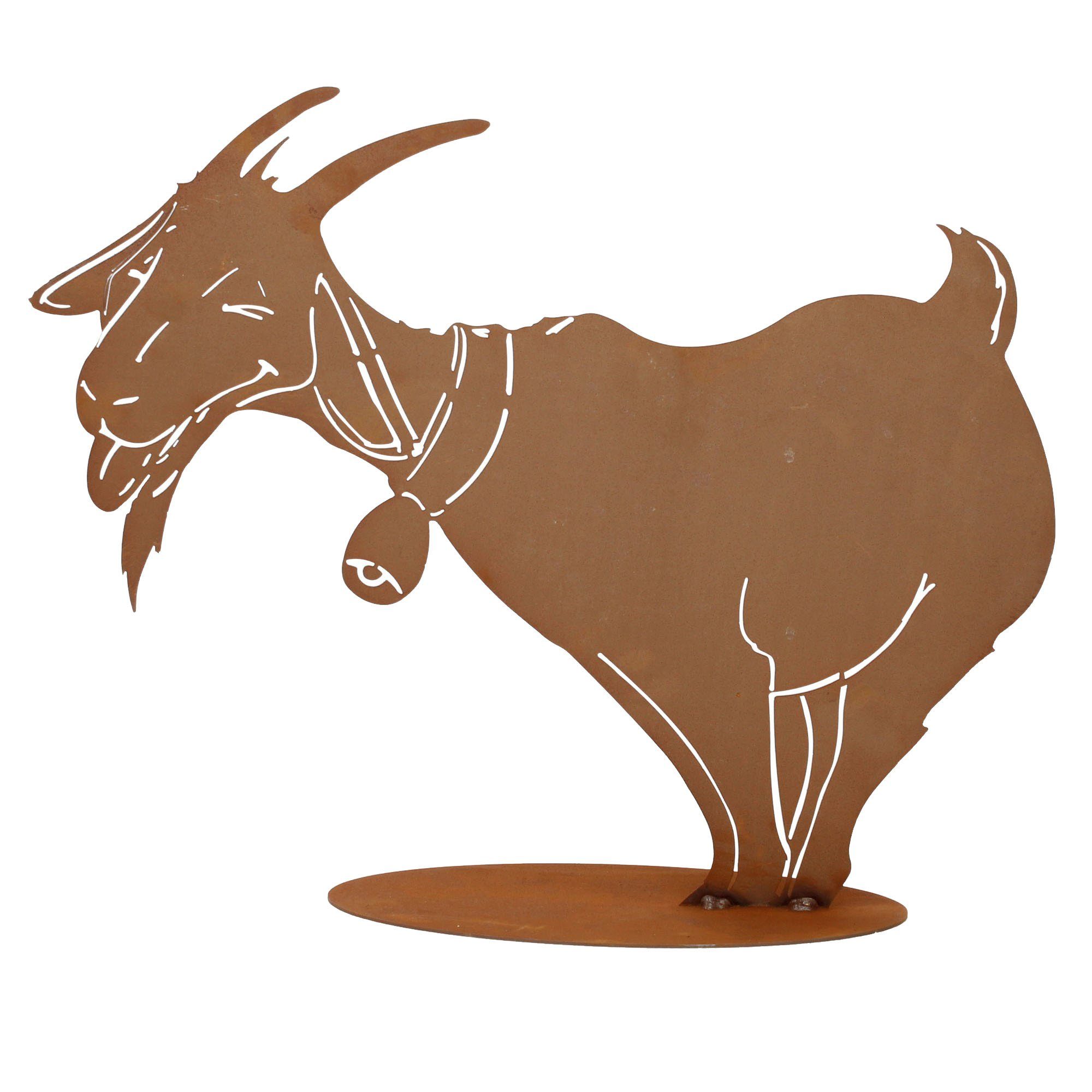 Skulptur Edelrost Kleine Ziege mit Glocke Gr. II, 4-0262 (1 St)