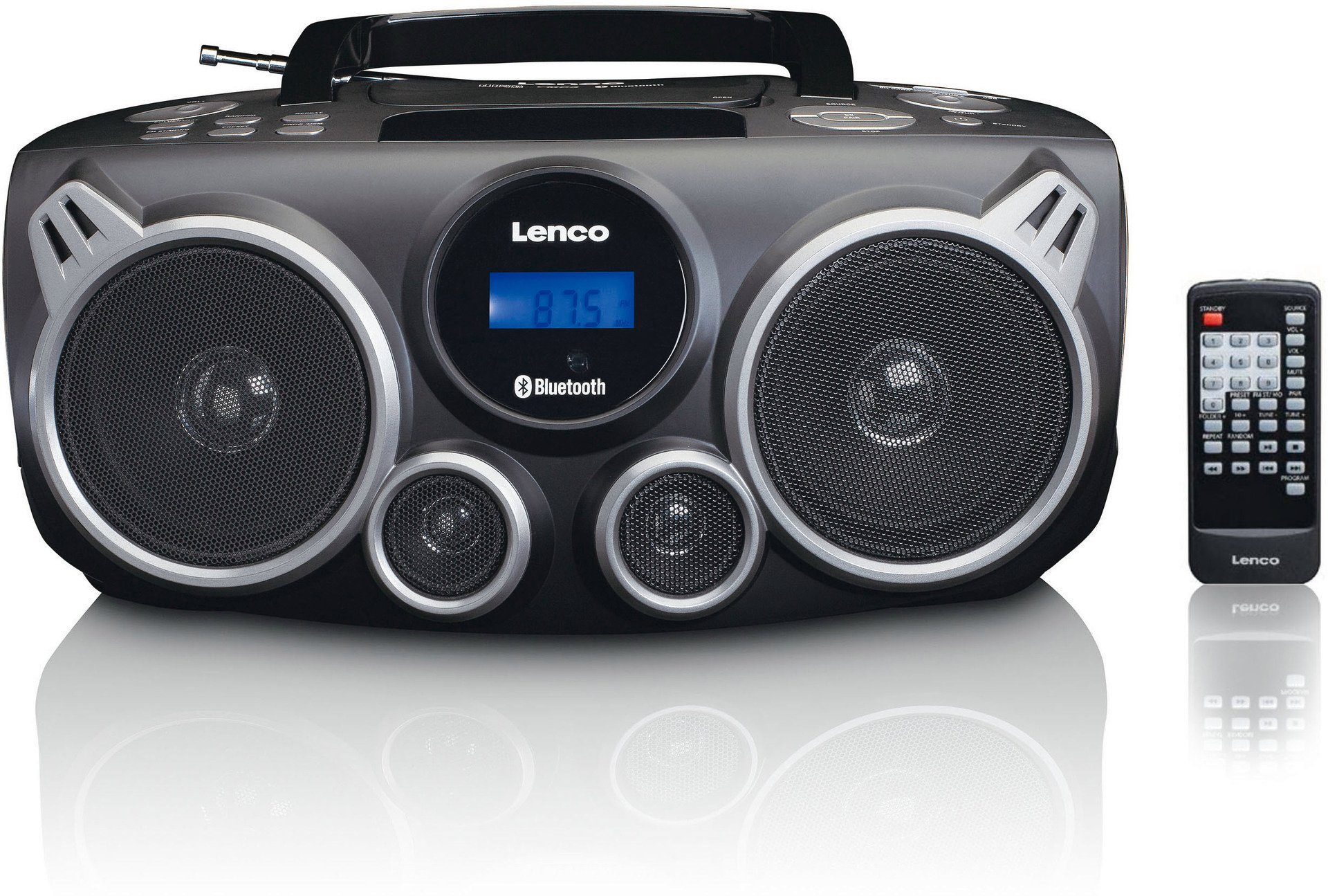 Radio MP3, Lenco mit Radio USB BT, SCD-100BK CD, (FM-Tuner)