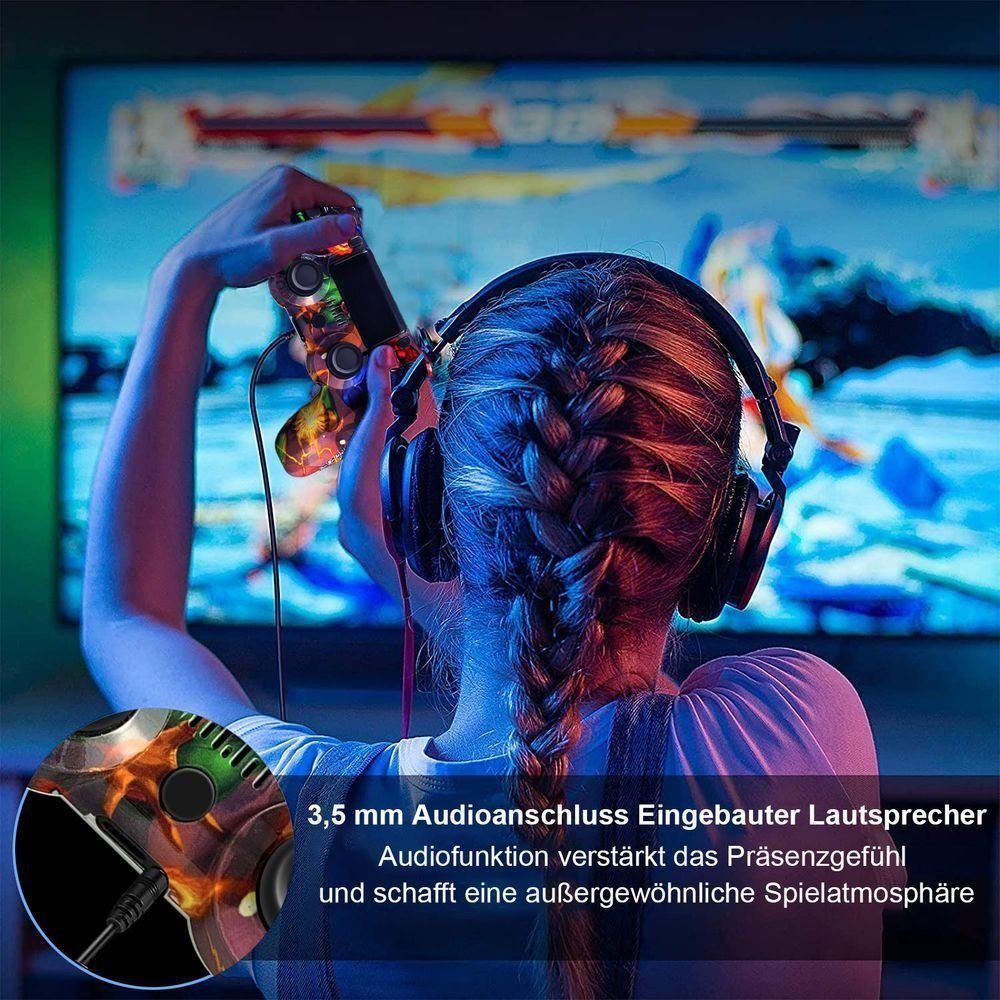 KINSI Wireless Gamepad, Controller, Bluetooth, für PS4 PlayStation 4-Controller (Doppelte Vibration, wiederaufladbare Batterie)