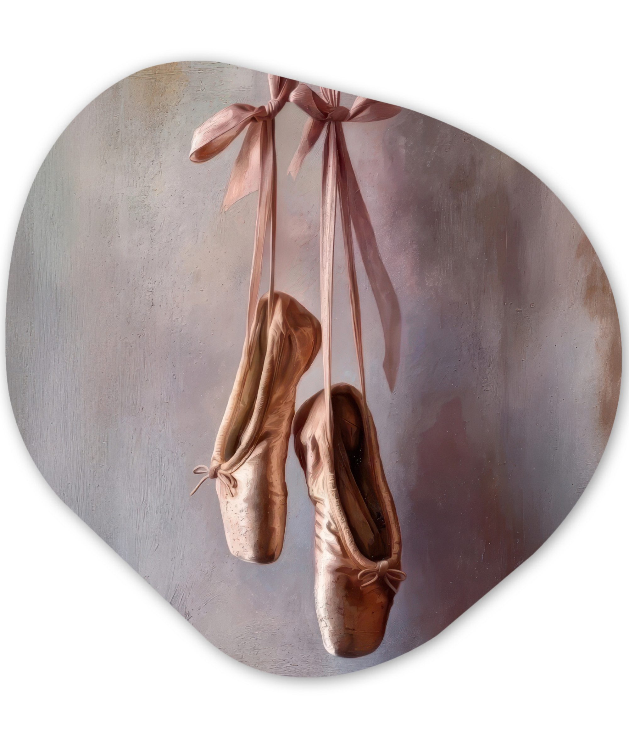 MuchoWow Gemälde Ballettschuhe - Satin - Erdtöne, Fotodruck (1 St), Wandbild Abstrakt, Wohnzimmer Schlafzimmer Wanddekoration, 40x40 cm