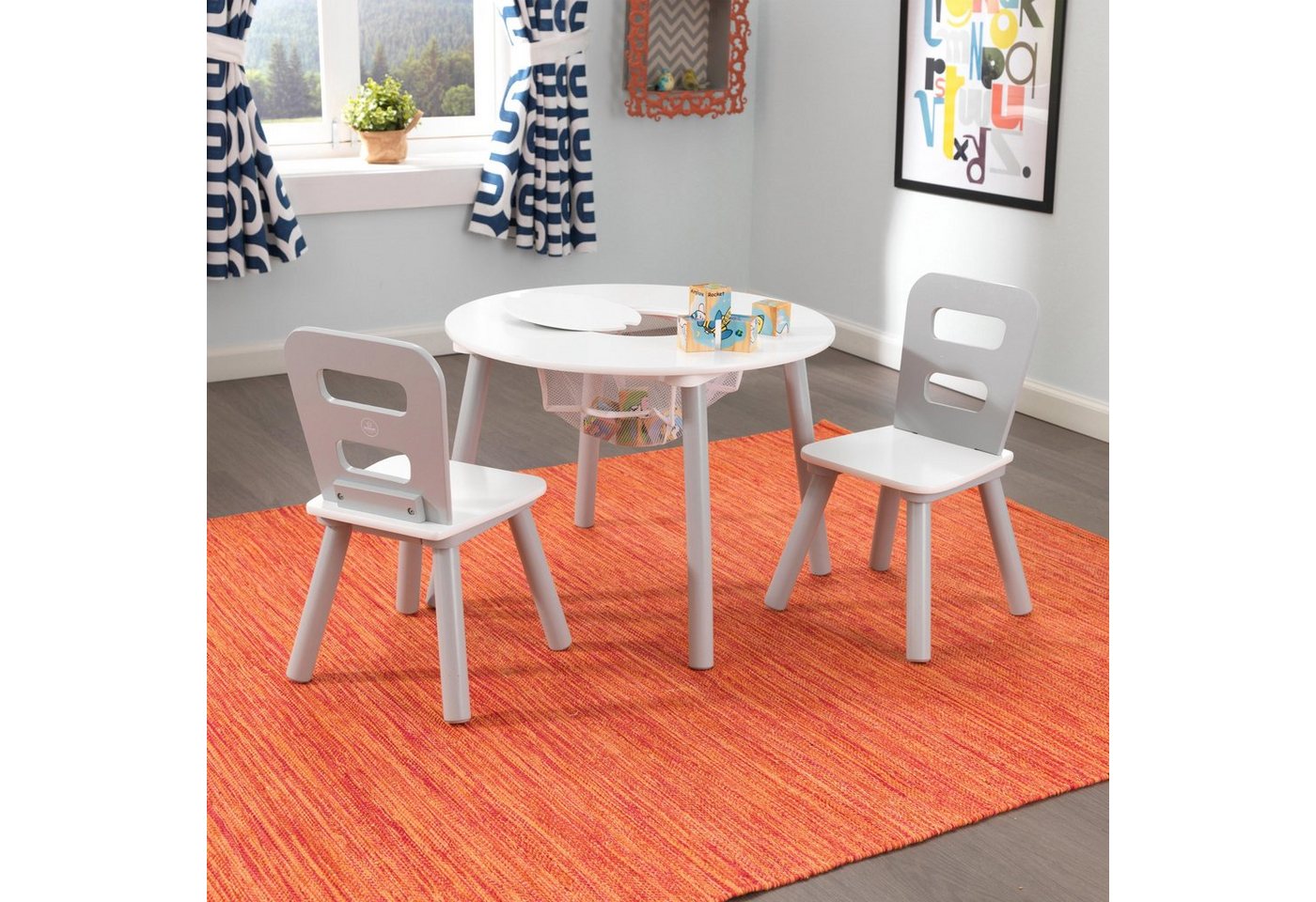 KidKraft® Kindersitzgruppe »Tisch mit Netzkörbchen und 2 Stühlen«, (3-tlg)-kaufen