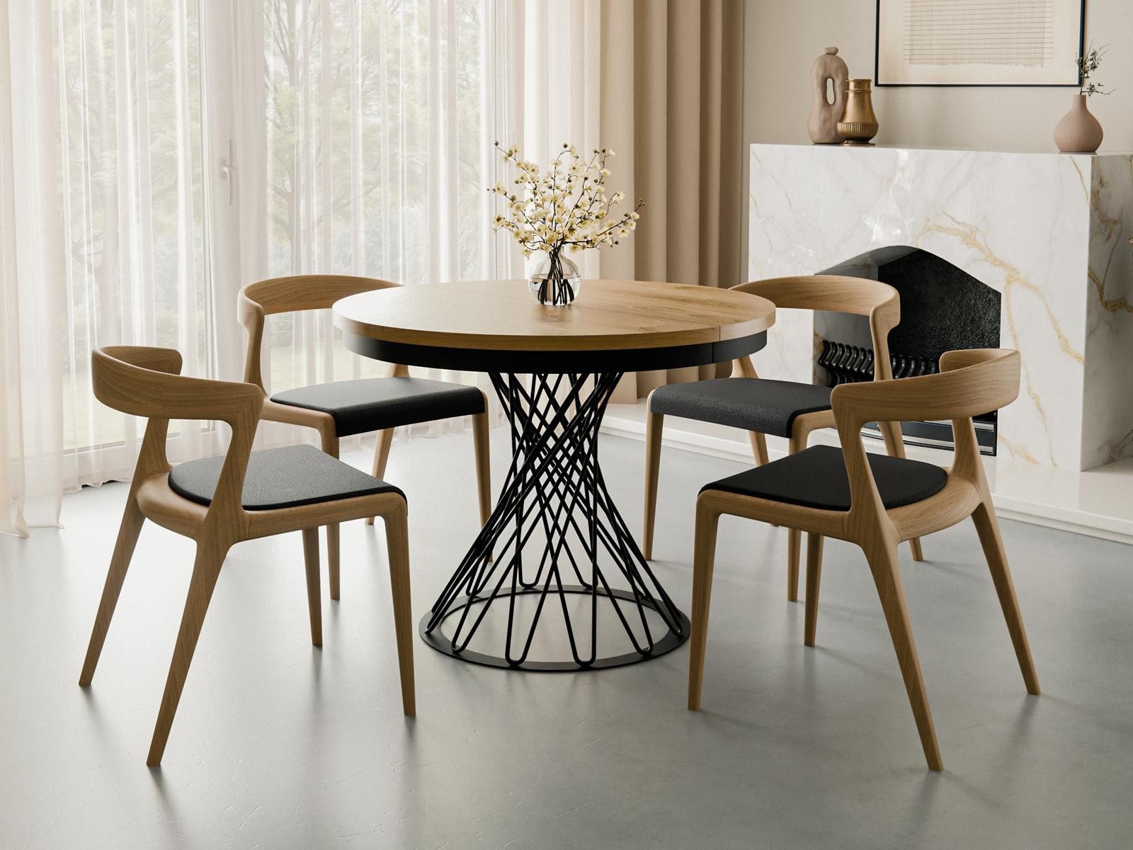 Compleo Esstisch Küchentisch, Runder Esszimmertisch 100-140, günstig online kaufen