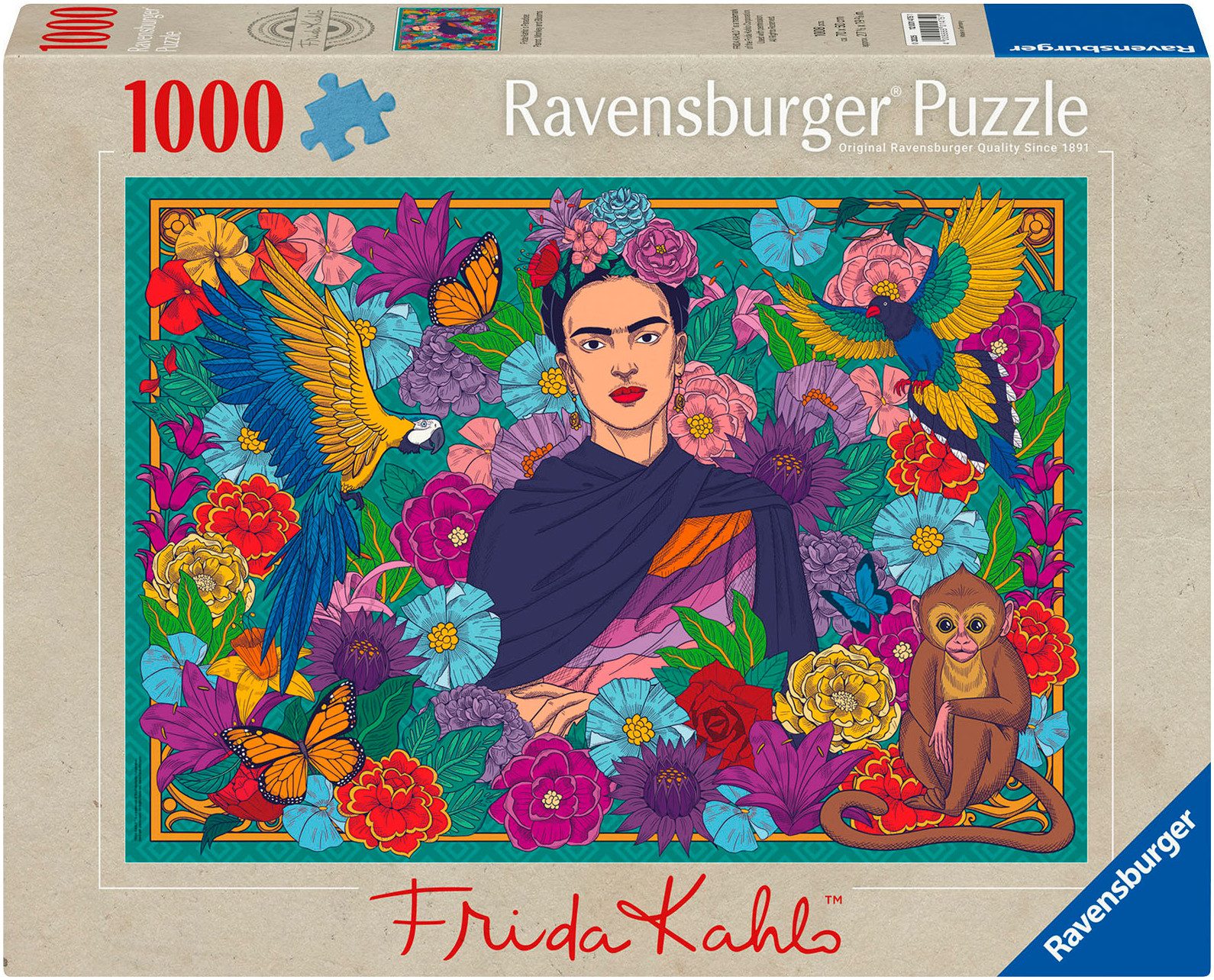 Ravensburger Puzzle Frida Kahlo's Paradies: Papageien, Affen und Blüten, 10 günstig online kaufen